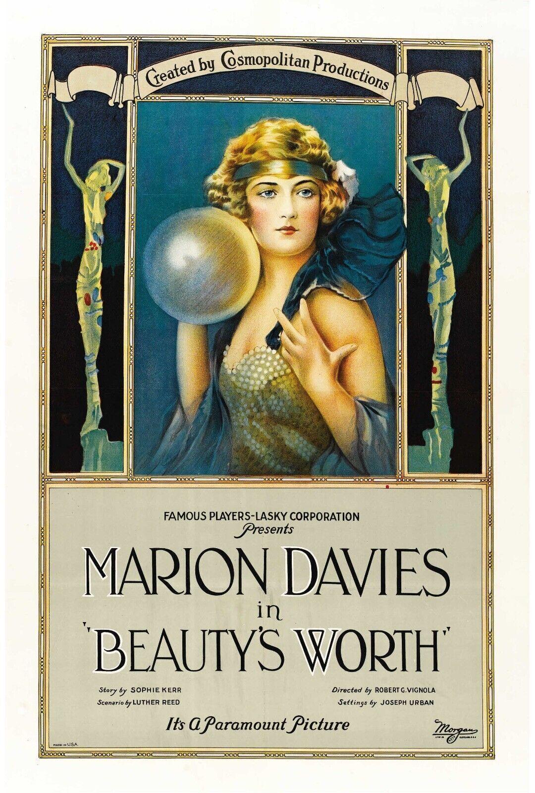 REGINA, MARION DAVIES, 1922, REPRO AFFICHE CINEMA, HQ