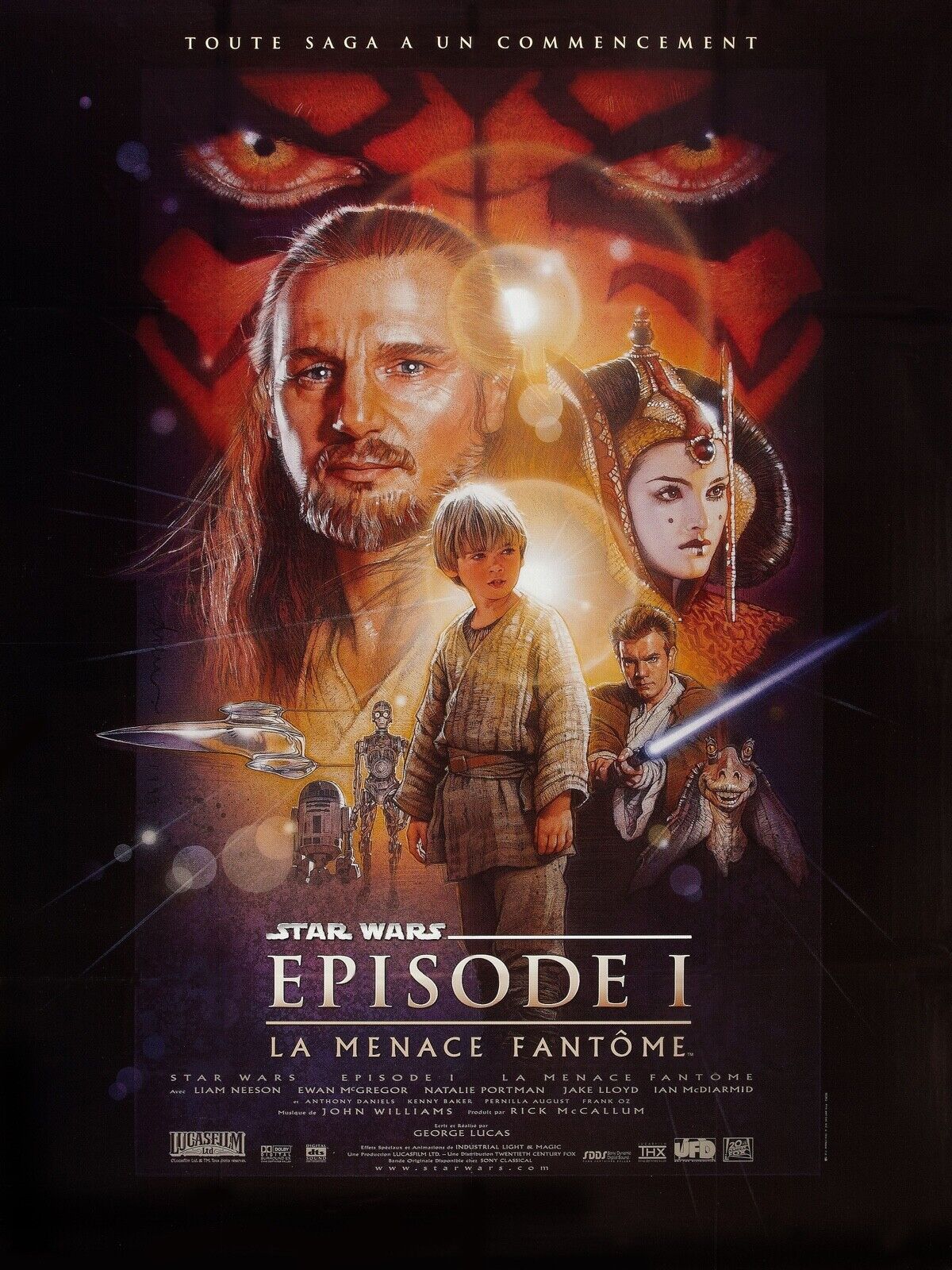 STAR WARS, EPISODE 1, THE PHANTOM MENACE, ERWAN McGREGOR, Repro cinema poster, HQ