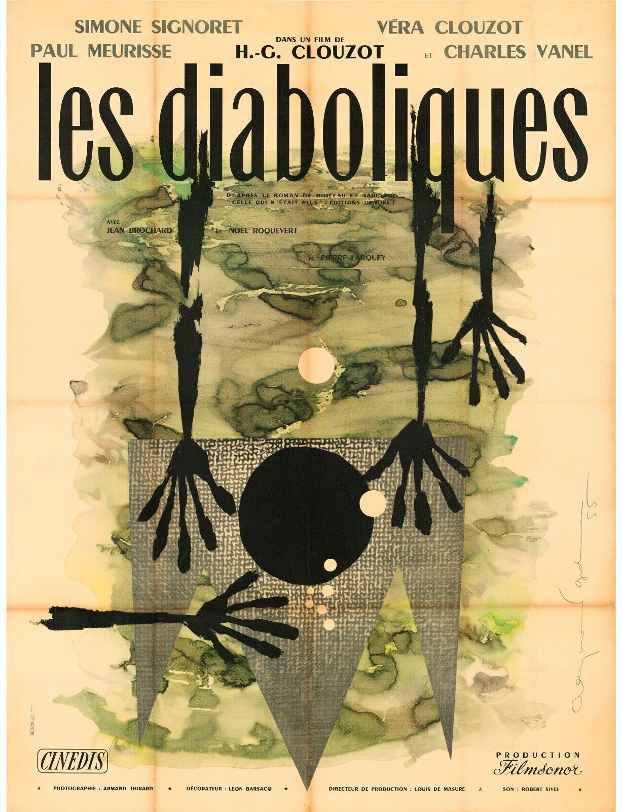 THE DIABOLICS, SIMONE SIGNORET, 1955, Repro Cinema Poster, VINTAGE, HQ