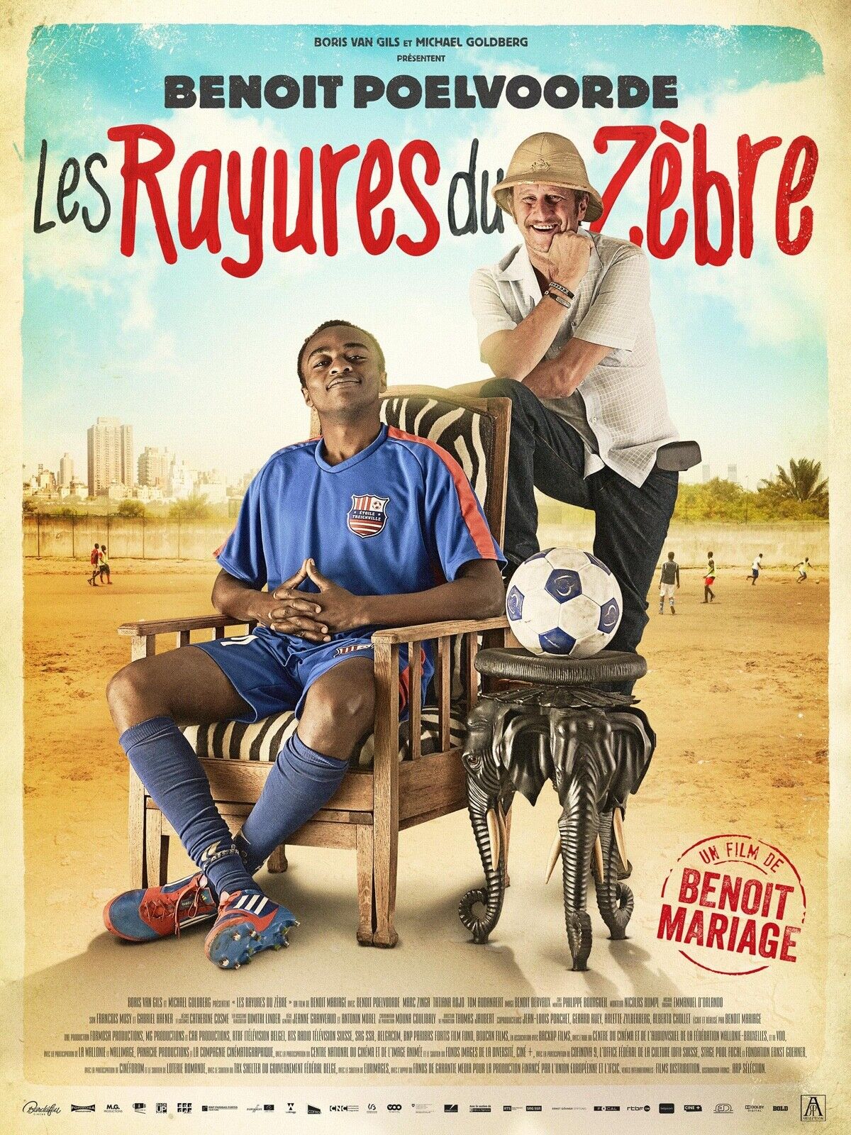 LES RAYURES DU ZÈBRE, BENOÎT POELVOORDE, 2014, Repro affiche cinéma VINTAGE, HQ