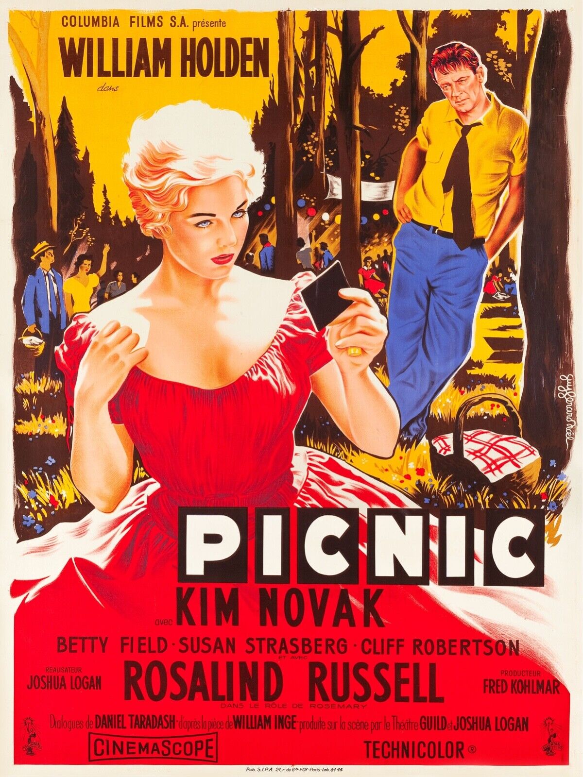 PICNIC, KIM NOVAK, WILLIAM HOLDEN, 1965, Repro Affiche Cinéma VINTAGE, HQ