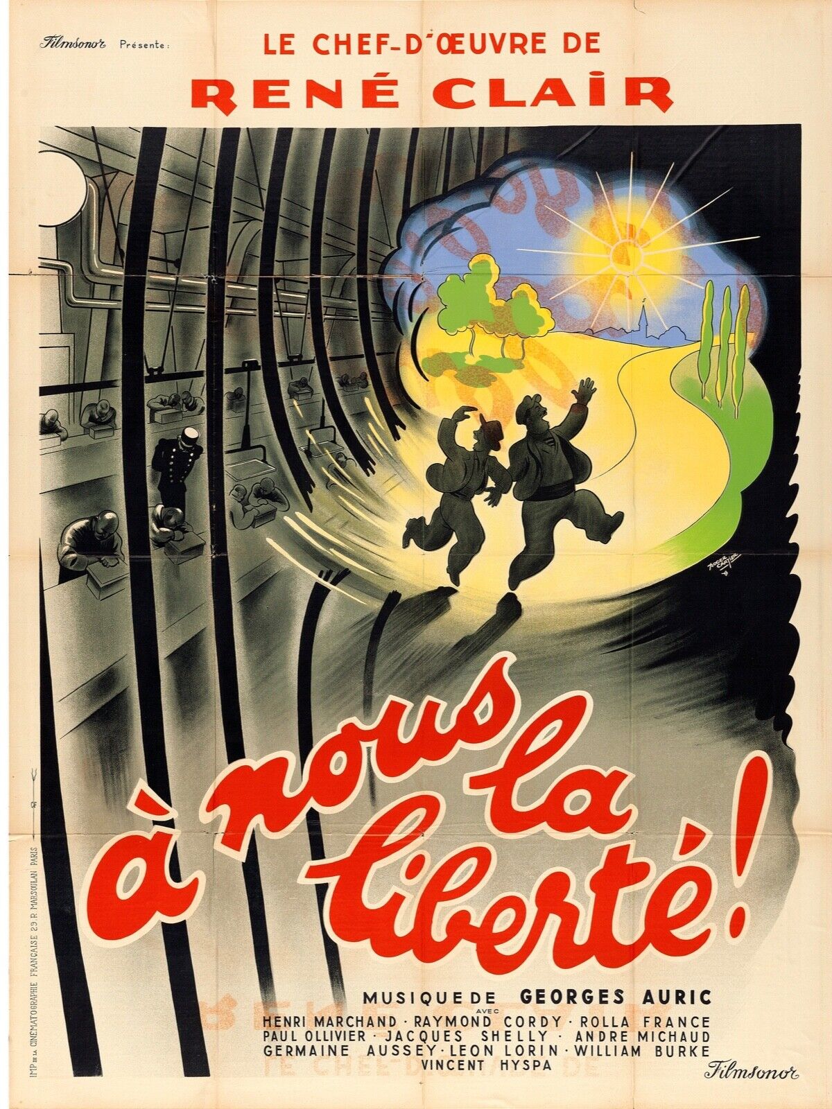 FREEDOM IS OURS, RENÉ CLAIR, 1931, REPRO MOVIE POSTER, VINTAGE, HQ