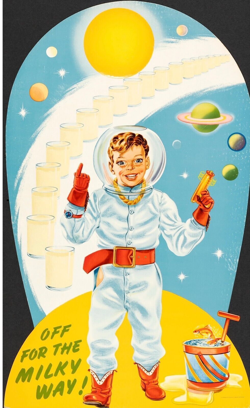 OFF FOR THE MILKY WAY! KAREL ZEMAN, 1963, Repro affiche cinéma VINTAGE, HQ