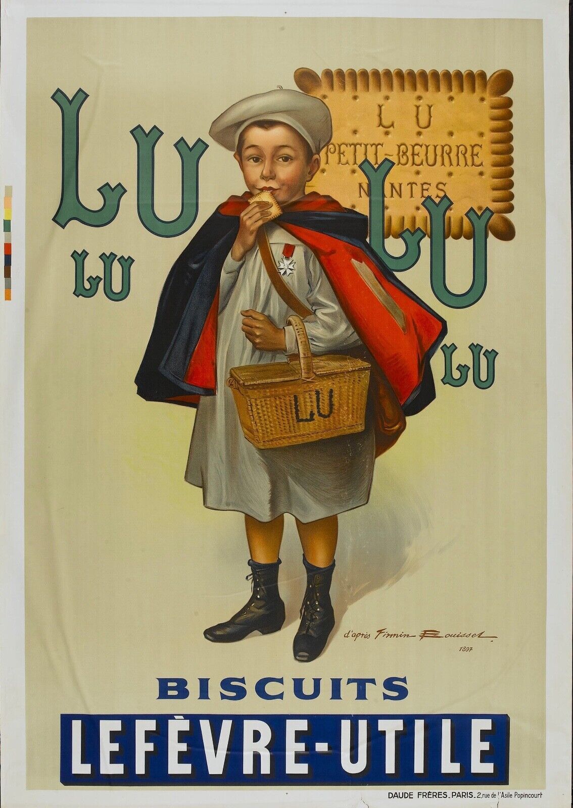 BISCUITS LU, REPRO PUBLICITY POSTER, VINTAGE, HQ