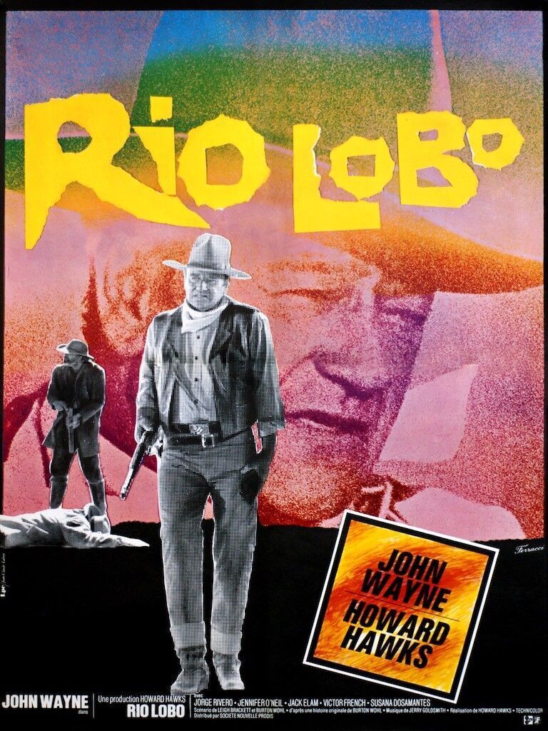 RIO LOBO, JOHN WAYNE, 1970, Póster de cine Repro, HQ