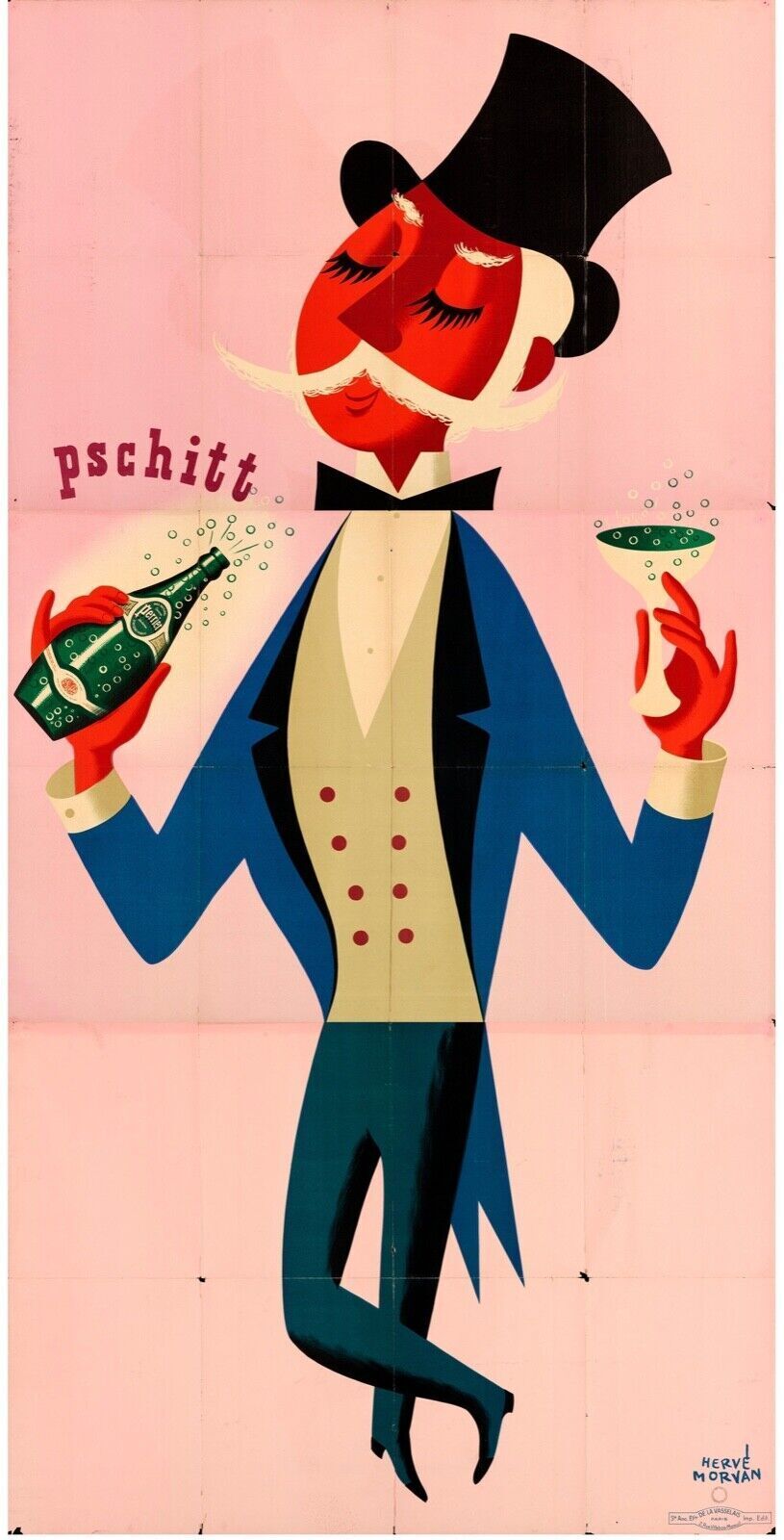 PERRIER PSCHITT, EAU PÉTILLANTE REPRO AFFICHE PUBLICITÉ VINTAGE HQ