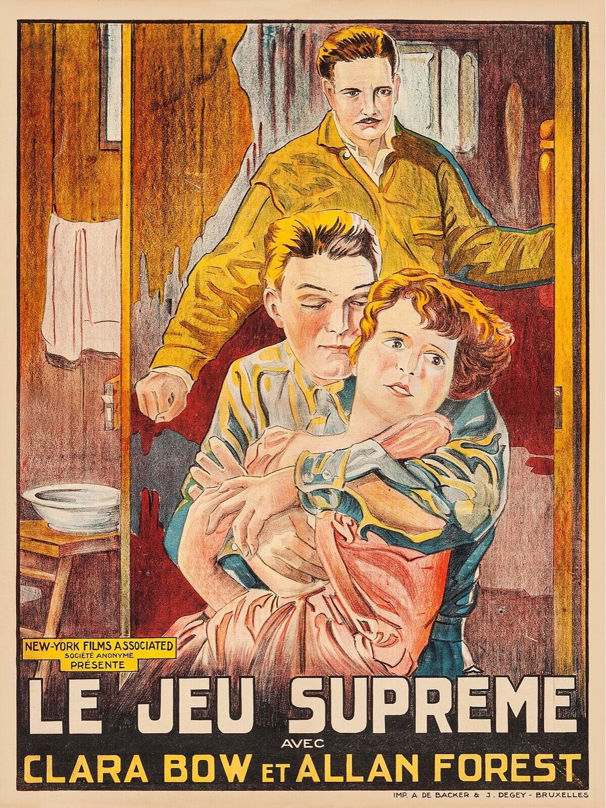 LE JEU SUPRÊME, CLARA BOW, ANTONIO MORENO, 1927, REPRO AFFICHE CINÉMA VINTAGE, HQ