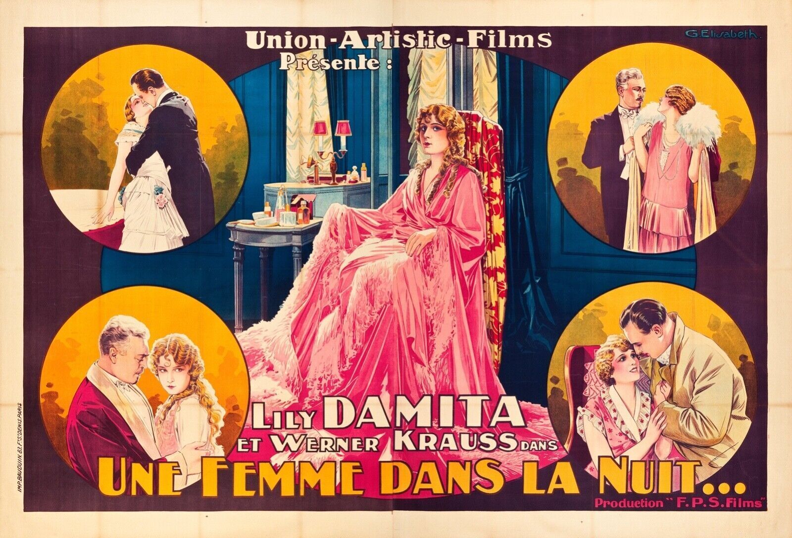 UNE FEMME DANS LA NUIT - LILY DAMITA - REPRO AFFICHE CINEMA VINTAGE, HQ