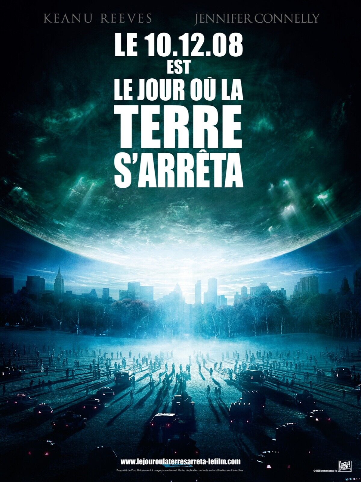 LE JOUR OÙ LA TERRE S'ARRÊTERA, KEANU REEVES, 2008, AFFICHE CINEMA VINTAGE HQ