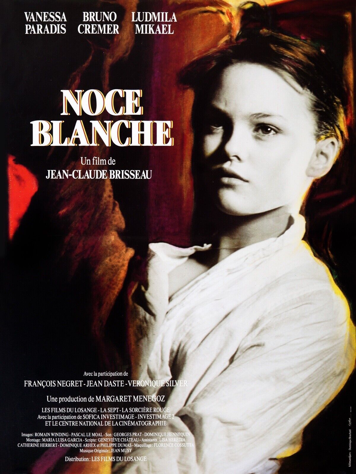 BODA BLANCA, VANESSA PARADIS, 1989, REPRODUCCIÓN DE CARTEL DE CINE, VINTAGE HQ