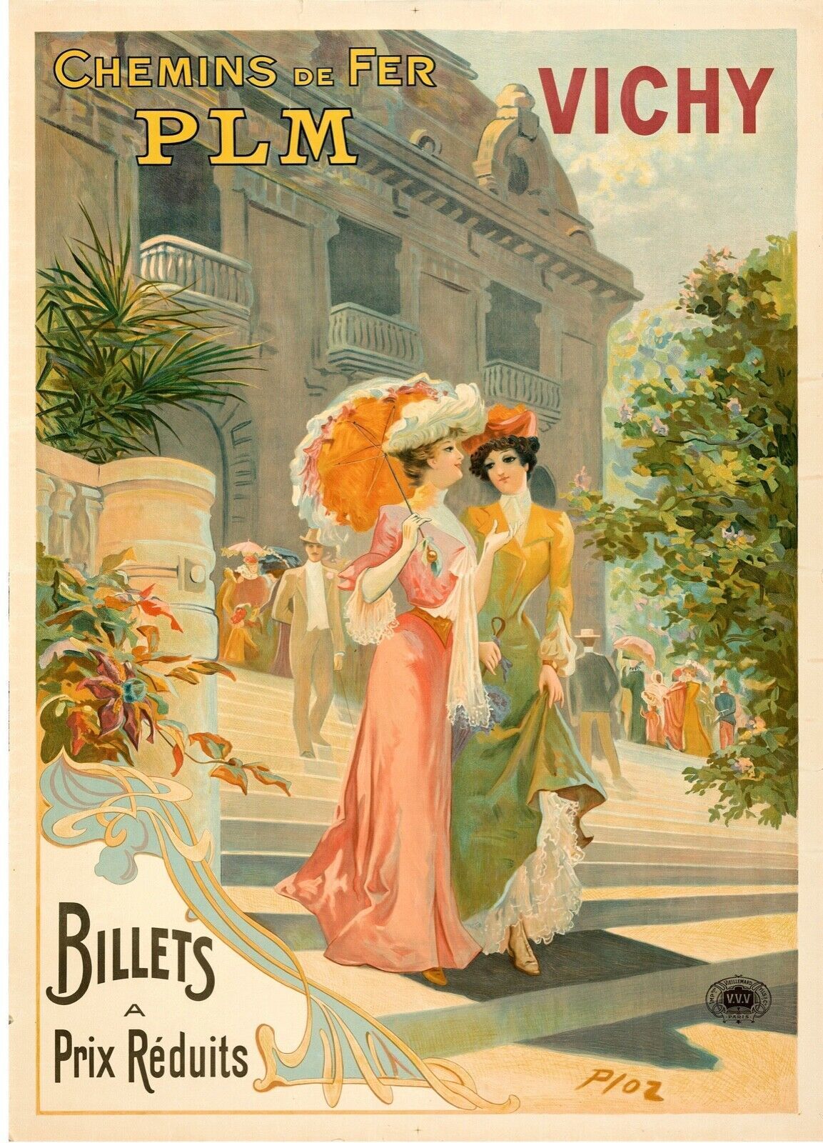 VICHY FRANCE REPRO AFFICHE VINTAGE VOYAGE TOURISME CHEMINS DE FER HQ