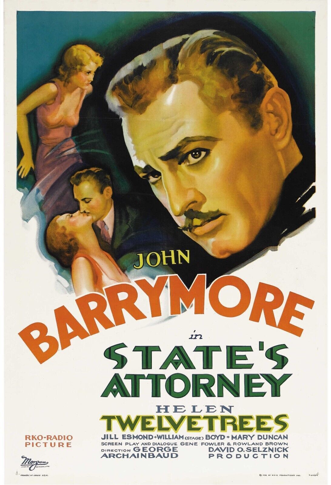 STATE'S ATTORNEY, BARRY MOORE,1932, Repro affiche cinéma, HQ