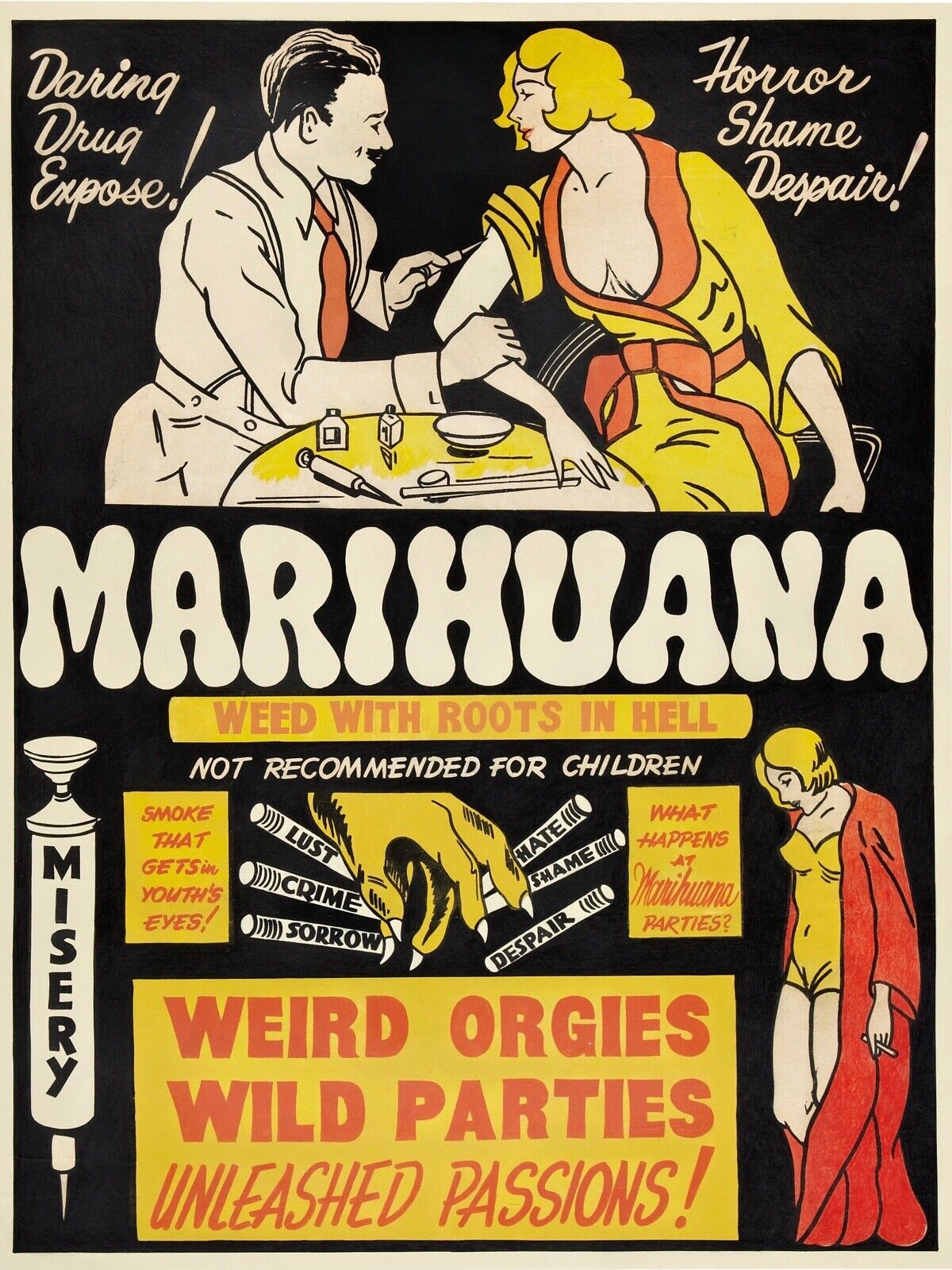 MARIHUANA, Repro Affiche Publicité Vintage, HQ