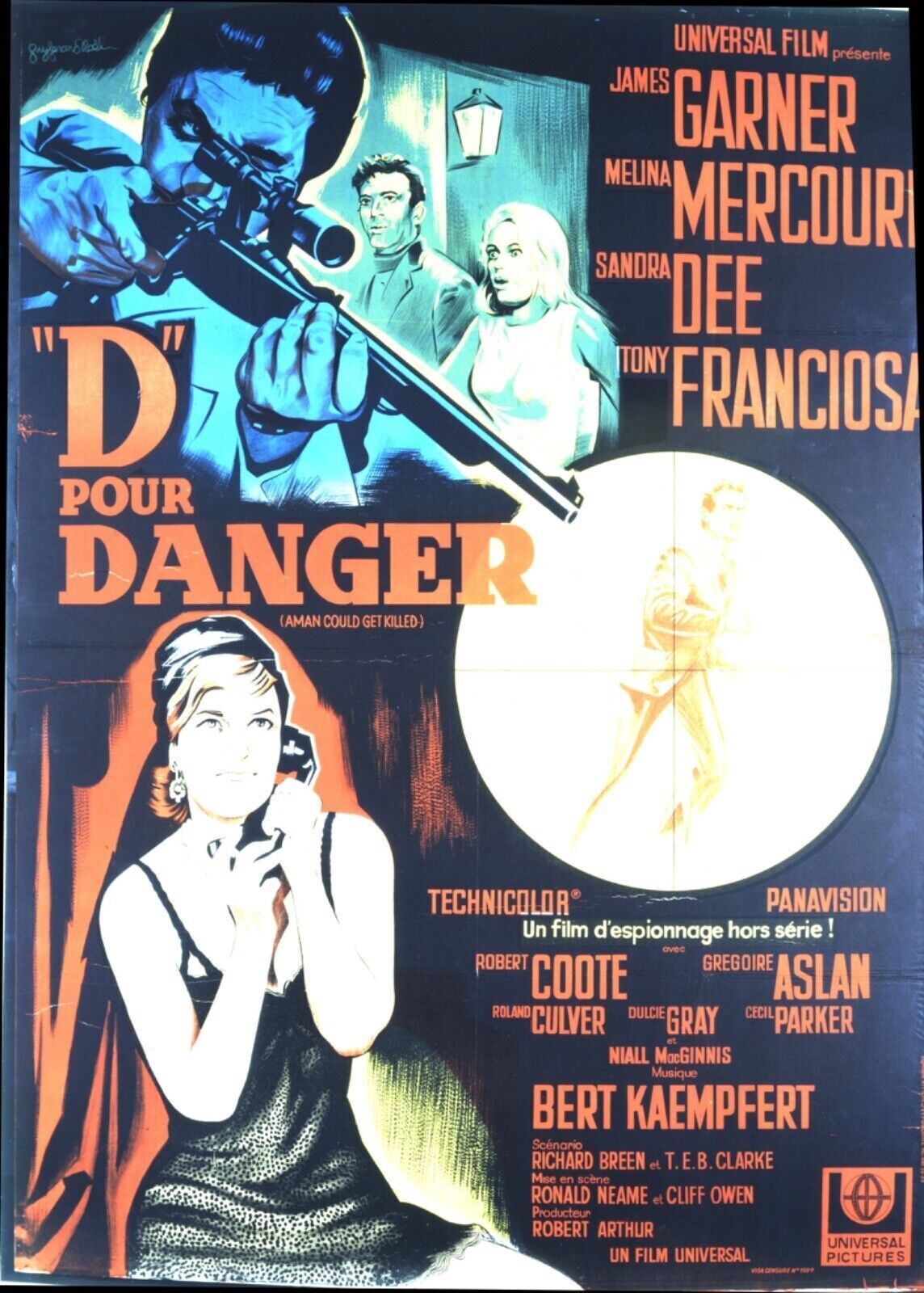 D FOR DANGER (36 HOURS), JAMES GARNER, 1964, REPRO MOVIE POSTER, VINTAGE, HQ