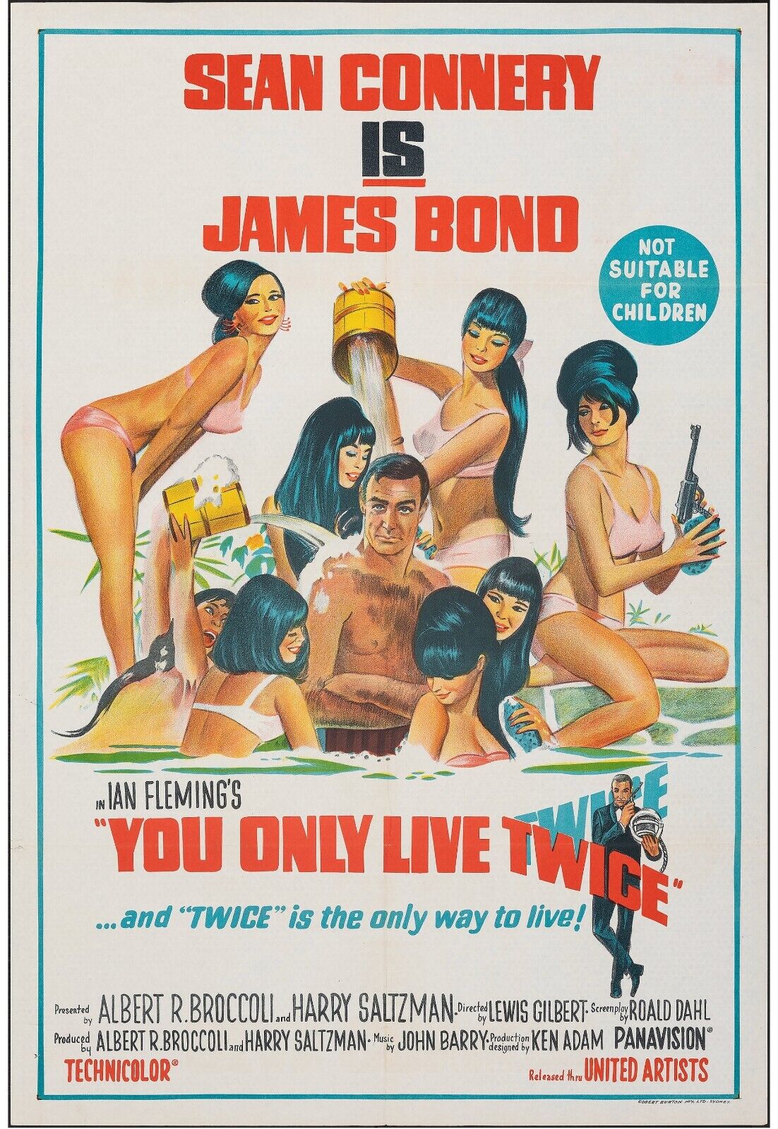 YOU ONLY LIVE TWICE, JAMES BOND 007, 1967, SEAN CONNERY, YOU ONLY LIVE TWICE, REPRO POSTER, HQ, VINTAGE CINEMA