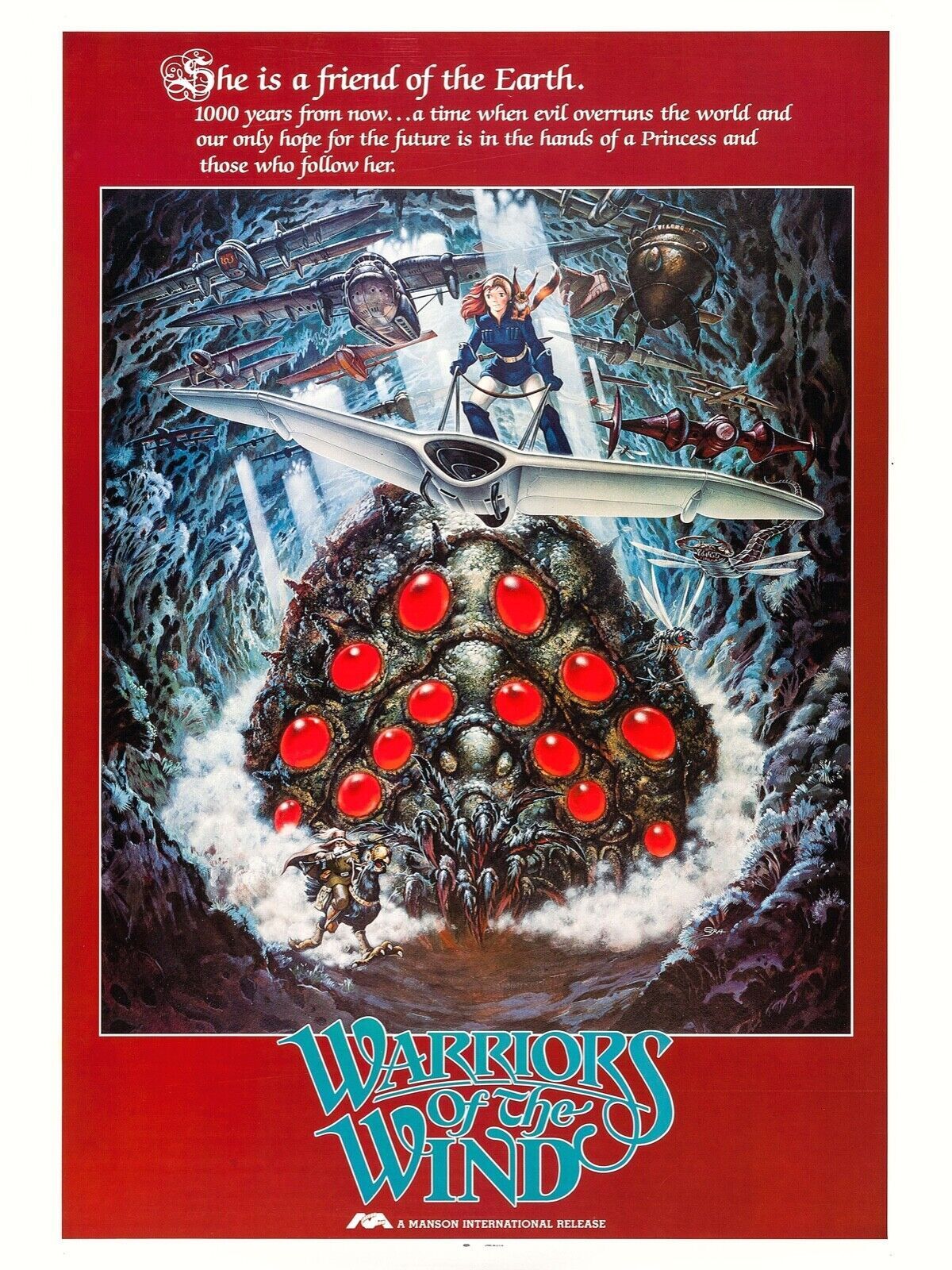 WARRIOR OF THE WIND, NAUSICAA OF THE VALLEY OF THE WIN, 1984, REPRO CINEMA POSTER &amp; ON CANVAS HQ