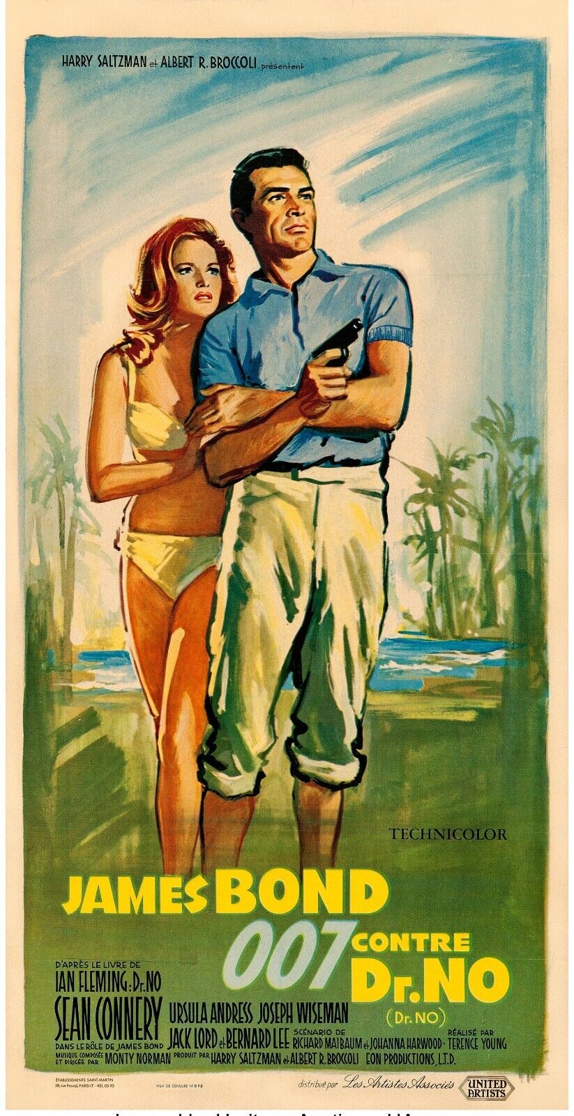 JAMES BOND 007 CONTRE DR. NO, REPRO AFFICHE CINÉMA VINTAGE HQ