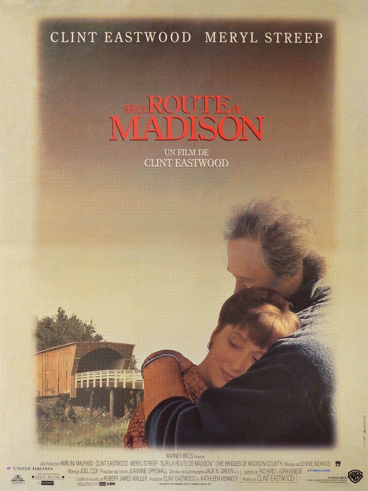 SUR LA ROUTE DE MADISON, CLINT EASTWOOD, 1995, REPRO AFFICHE CINÉMA, HQ