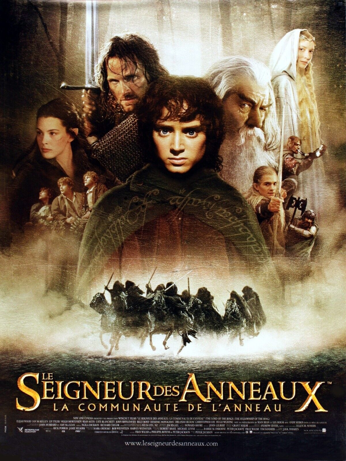 LE SEIGNEUR DES ANNEAUX : LA COMMUNAUTÉ DE L’ANNEAU, ELIJAH WOOD, 2001, Repro Affiche Cinéma VINTAGE, HQ