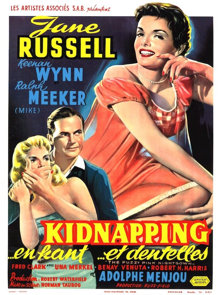 KIDNAPPING EN DENTELLES, JANE RUSSELL, 1951, REPRO MOVIE POSTER, VINTAGE, HQ