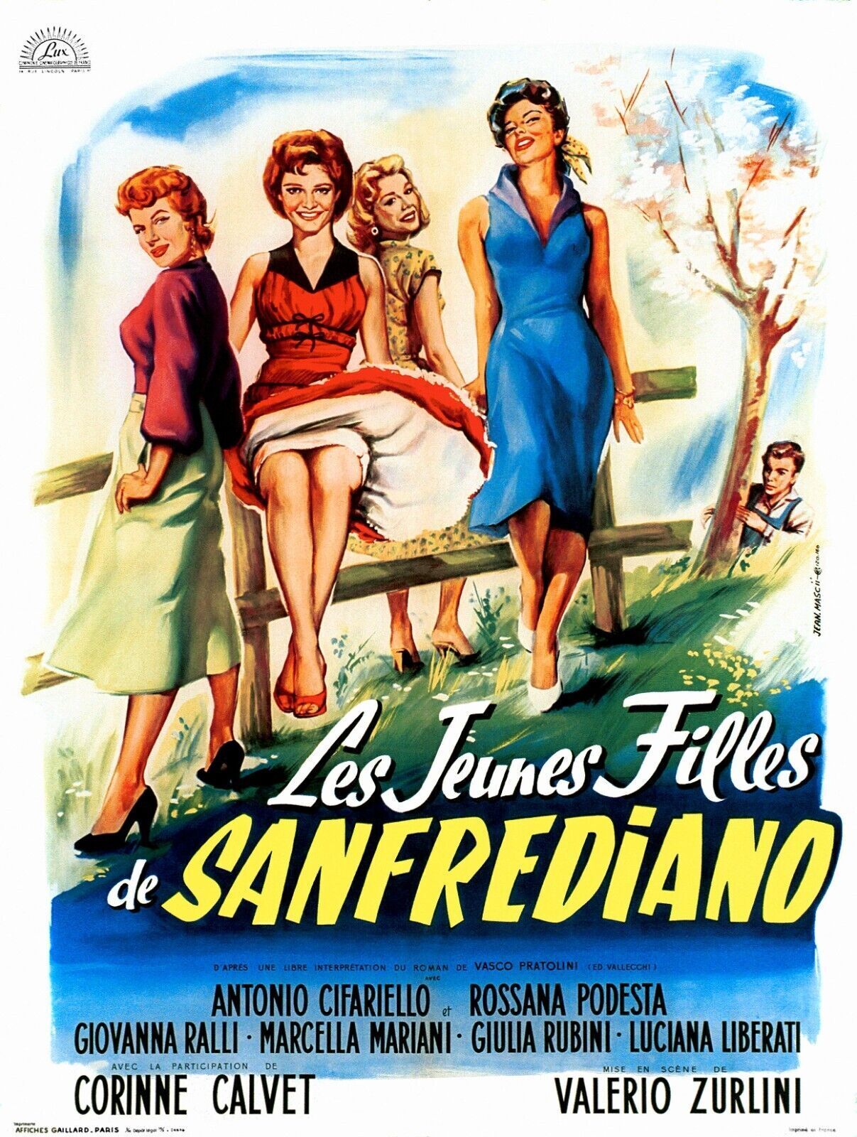 LES JEUNES FILLES DE SAN FREDIANO, 1955, repro affiche de cinema, HQ