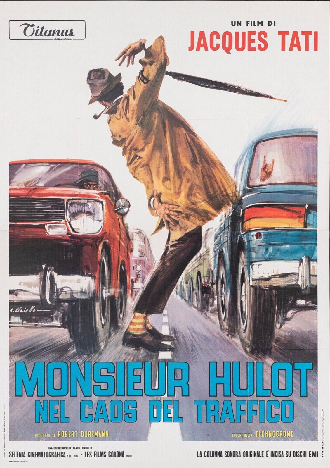 TRAFFIC, MONSIEUR HULOT, JACQUES TATI, 1971, REPRO VINTAGE HQ CINEMA POSTER