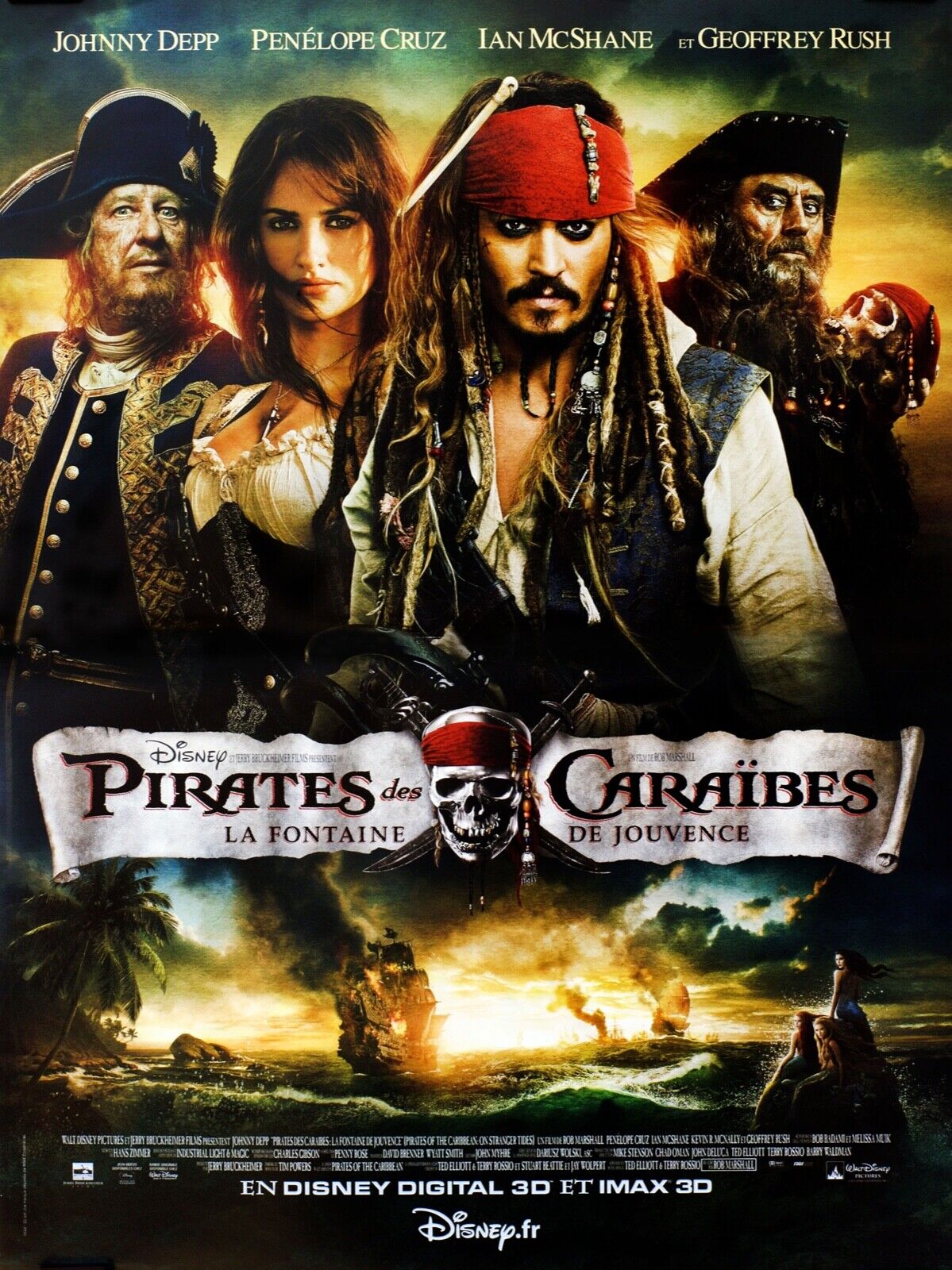 PIRATES DES CARAÏBES, JOHNNY DEEP, 2003, Repro affiche cinéma VINTAGE, HQ