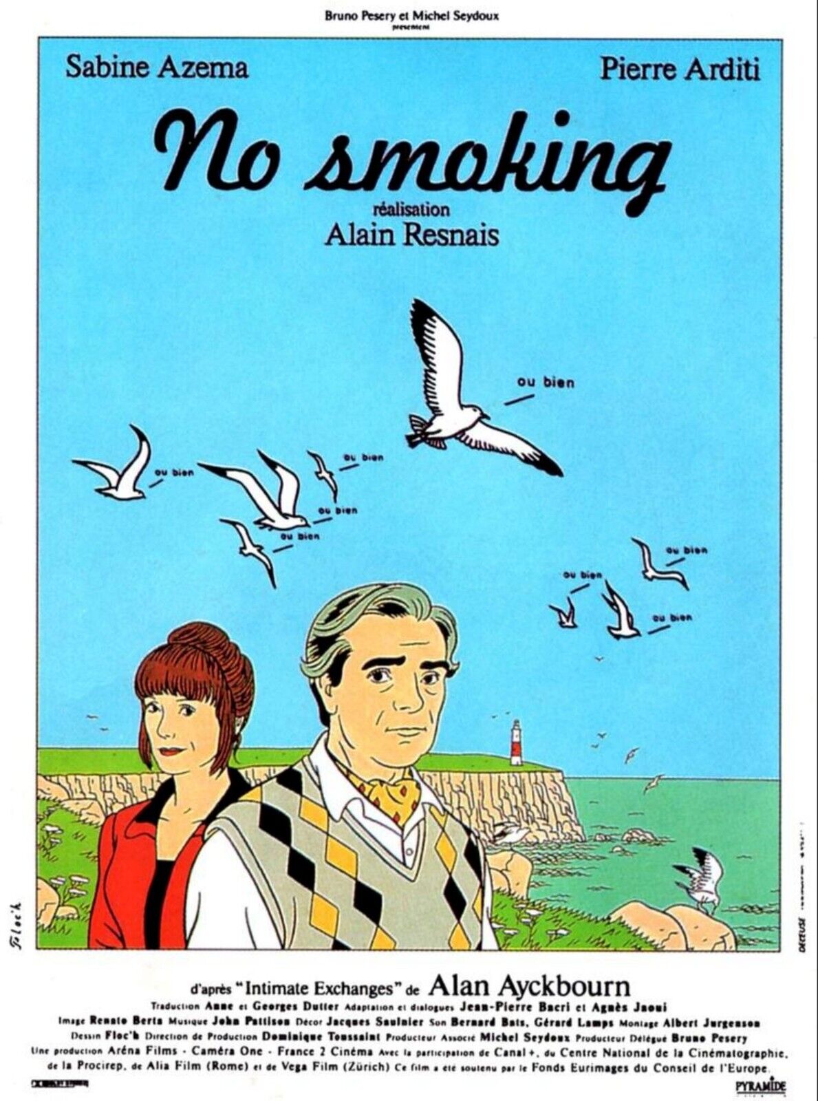 NO SMOKING, SABINE AZEMA, 1993, Rrepro cinema poster, VINTAGE, HQ