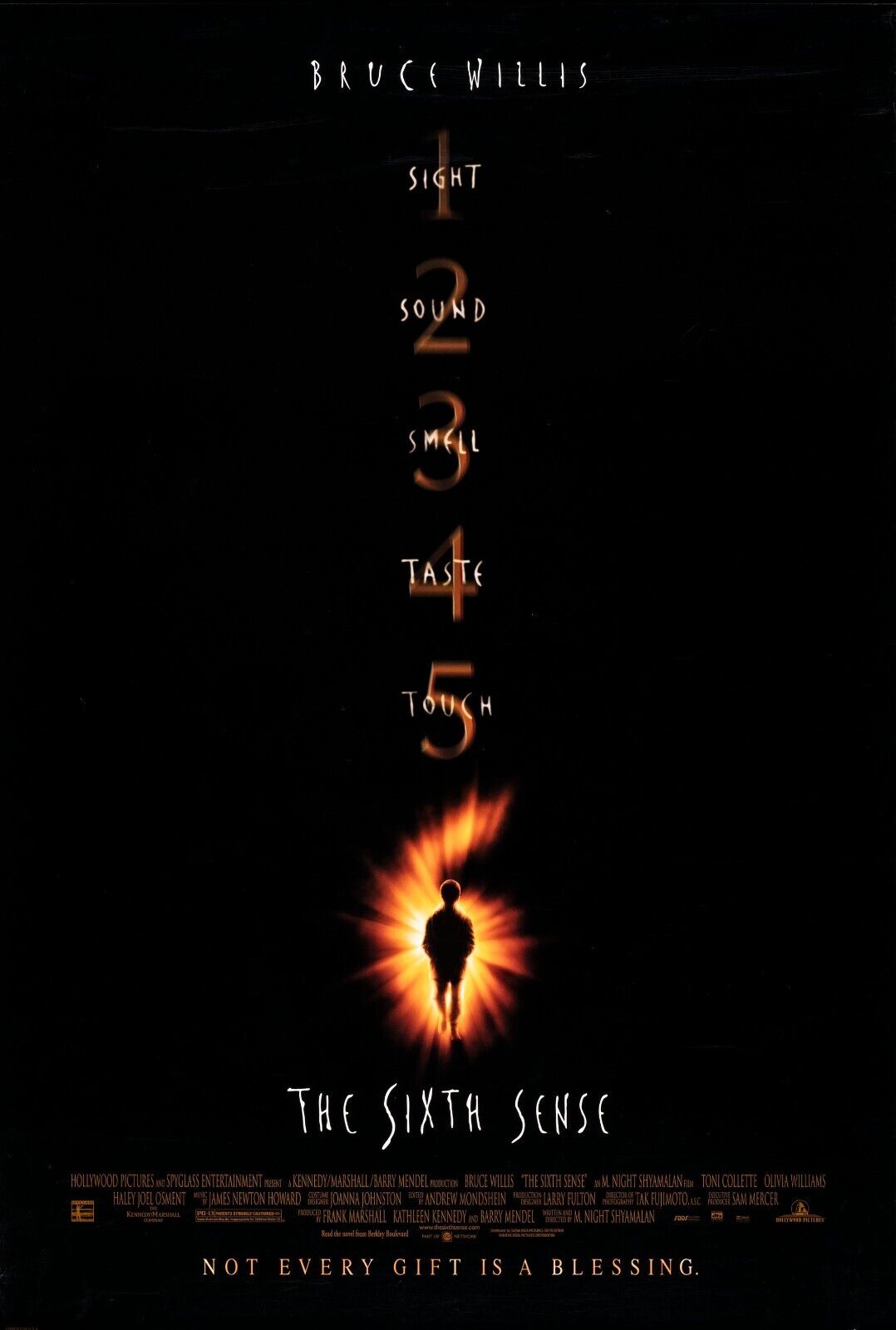 THE SIXTH SENSE, BRUCE WILLIS, 1999 repro cinema poster, HQ