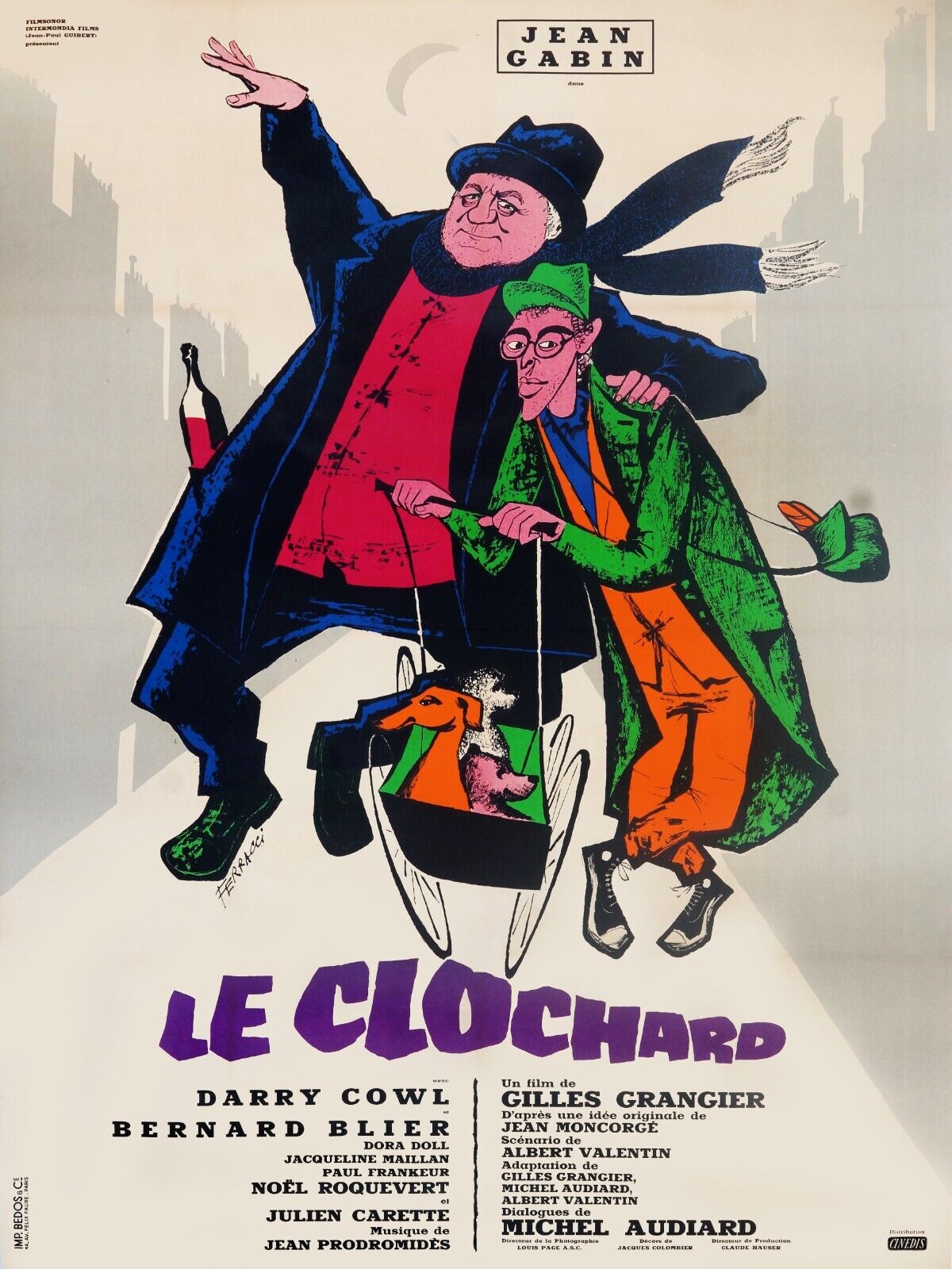 LE CLOCHARD, JEAN GABIN, 1931, REPRO AFFICHE CINEMA VINTAGE, HQ