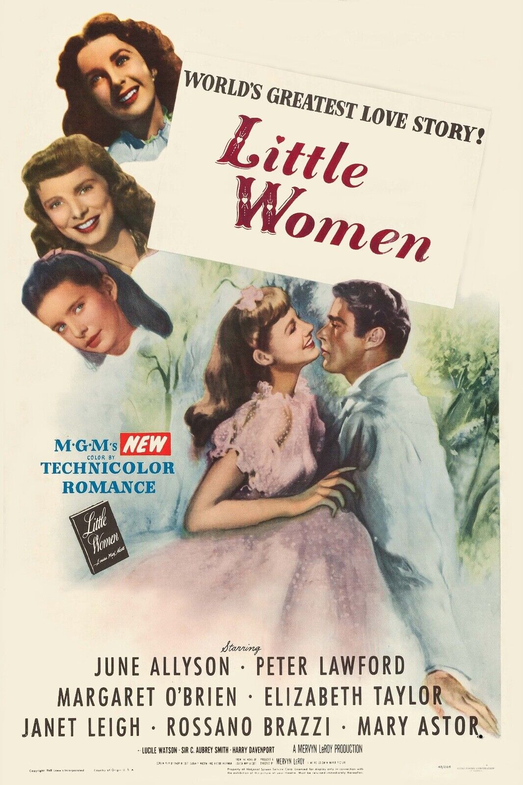 LITTLE WOMEN, JUNE ALLYSON, 1949, Repro cinema poster, VINTAGE HQ