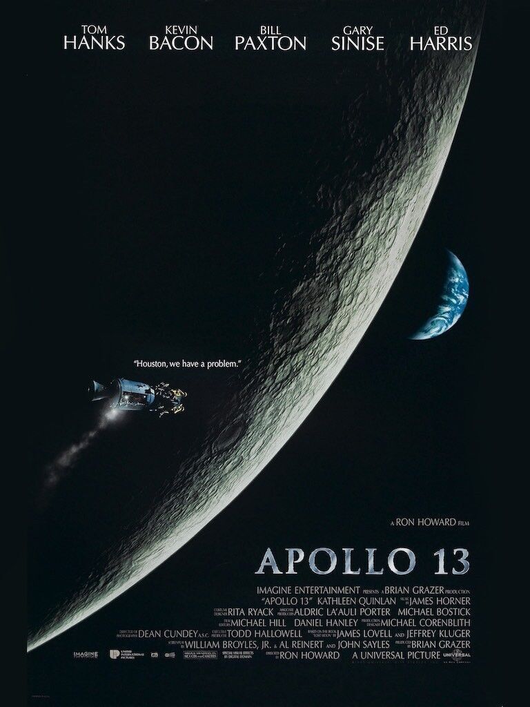 APOLLO 13, TOM HANKS, 1995, REPRO MOVIE POSTER, VINTAGE, HQ