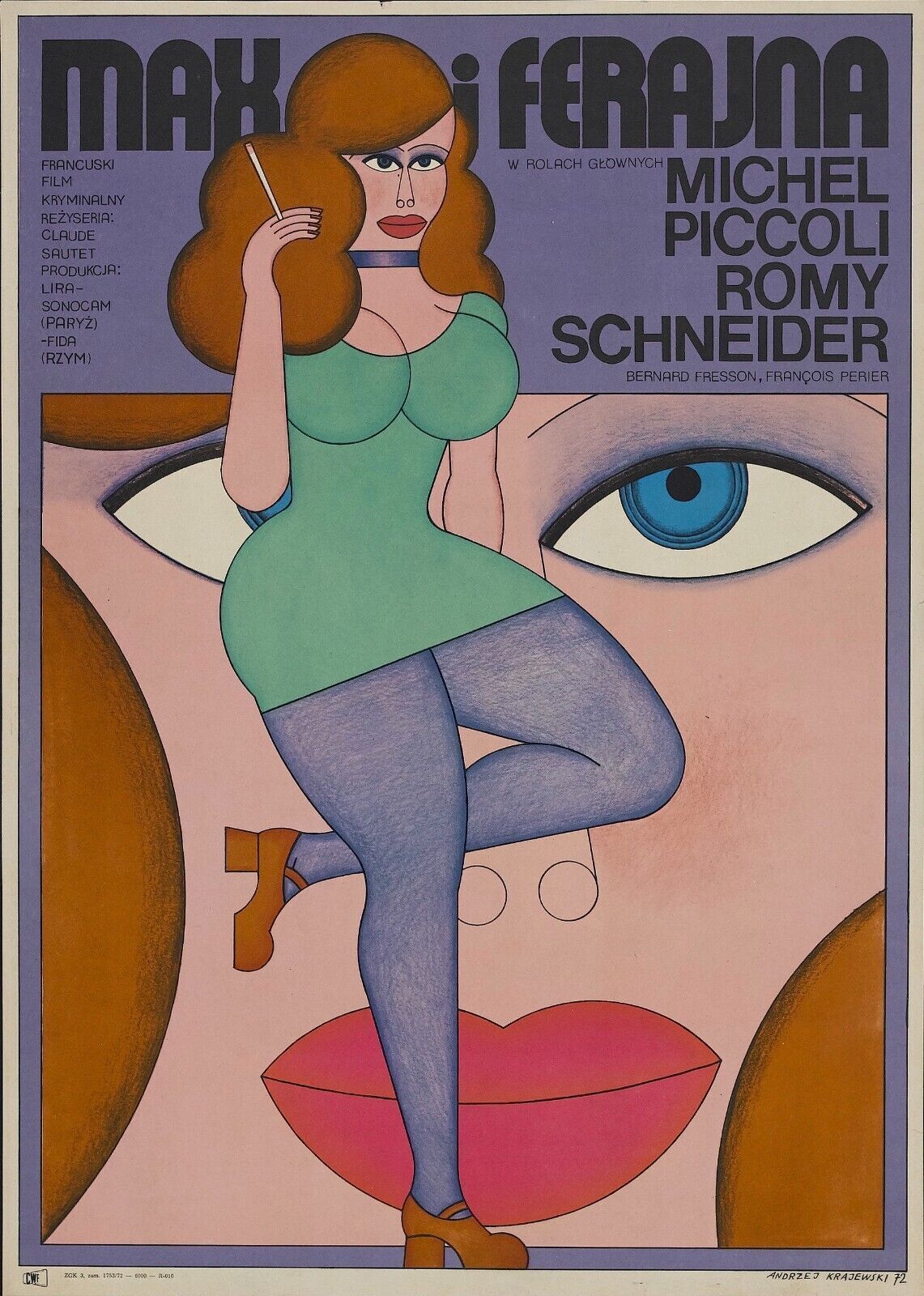 MAX AND THE JACK MAN, MICHEL PICCOLI, 1971, Vintage Cinema Poster Reproduction, HQ