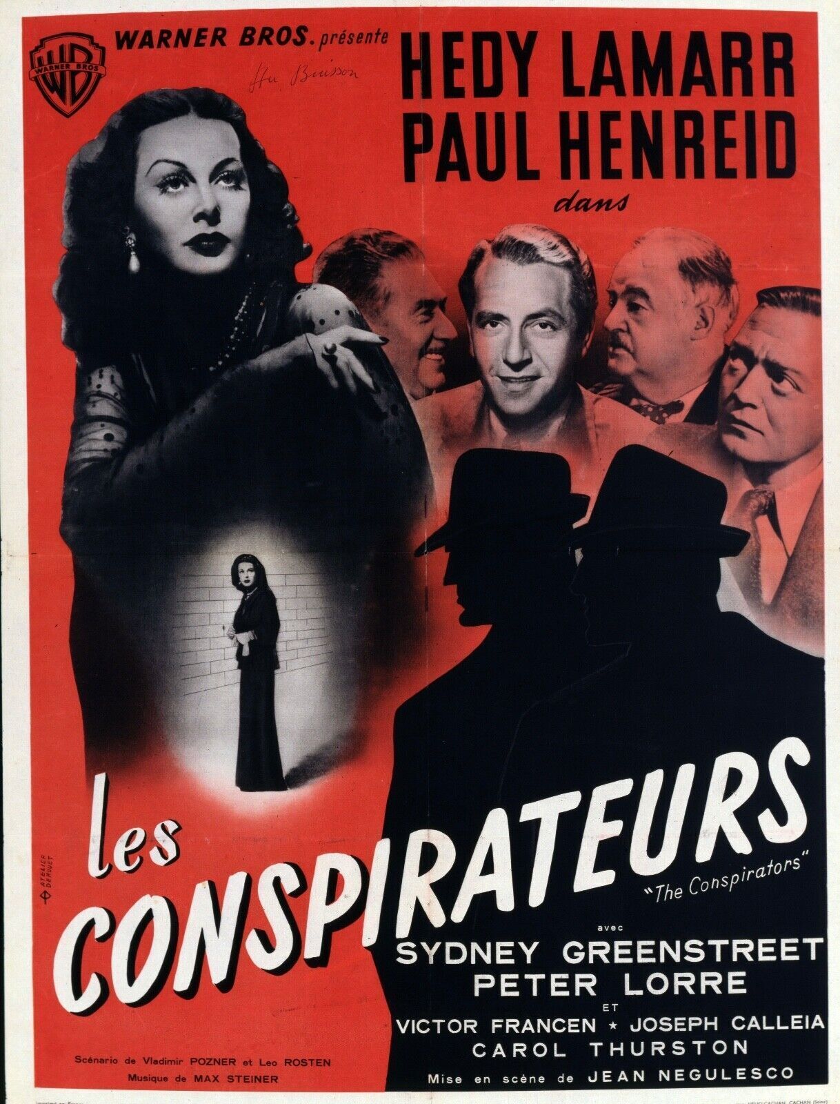 LES CONSPIRATEURS, HEDY LAMARR, 1944, REPRO AFFICHE CINEMA VINTAGE, HQ