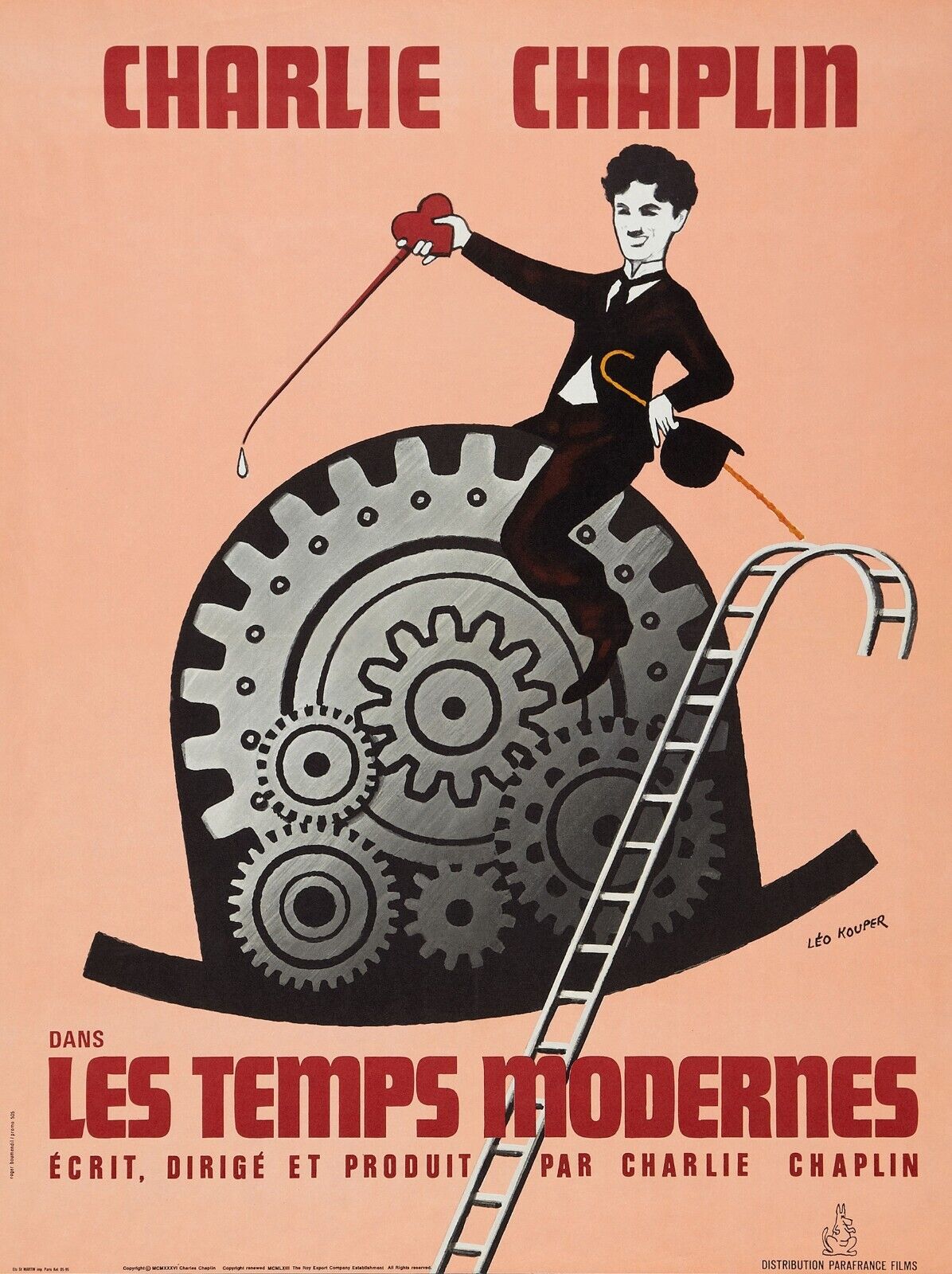 TIEMPOS MODERNOS, CHARLIE CHAPLIN, 1936, REPRODUCCIÓN DE CARTEL DE CINE CLÁSICO, HQ