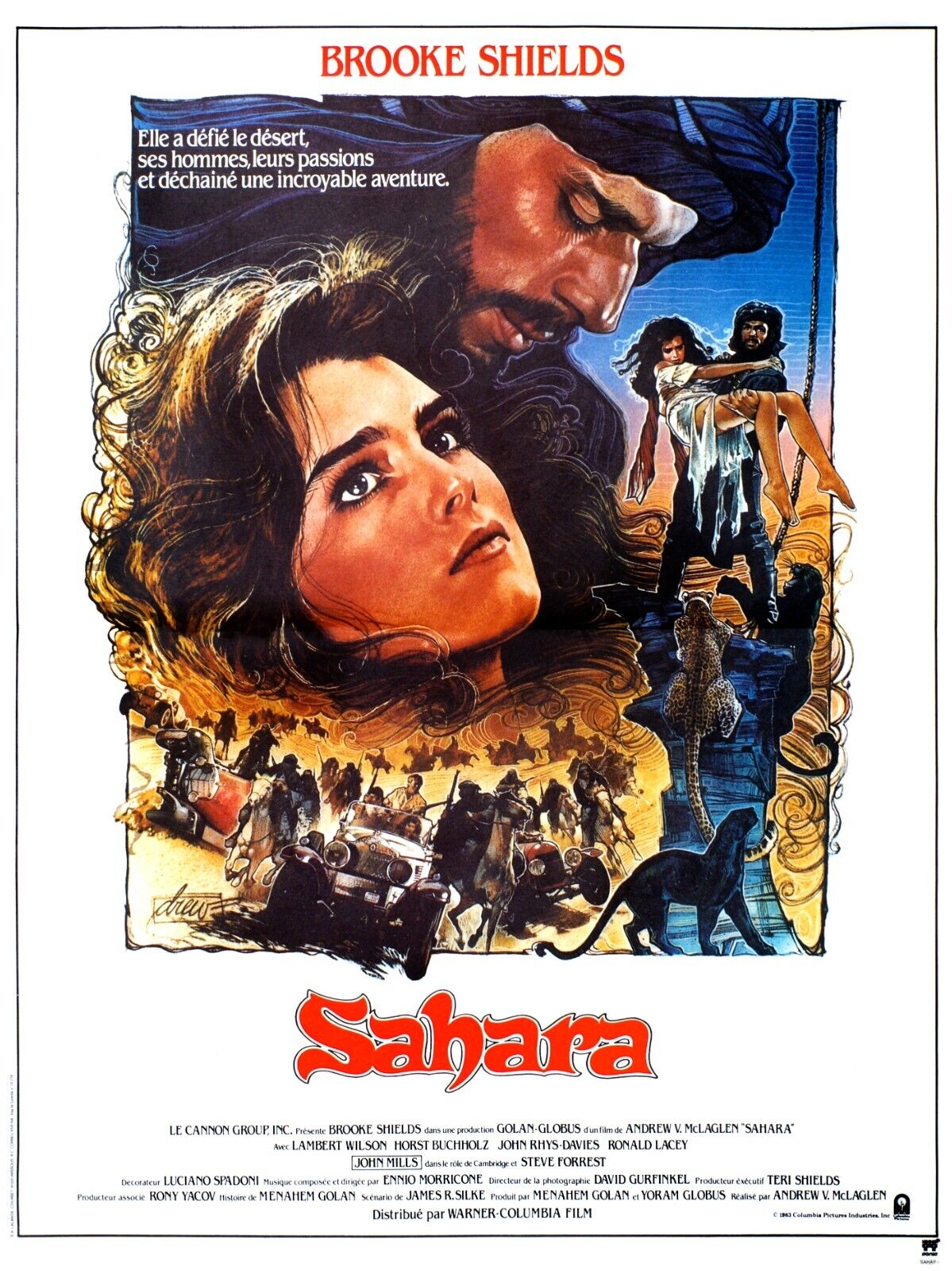 SAHARA, BROOKE SHIELDS, 1983, REPRO VINTAGE CINEMA POSTER, HQ