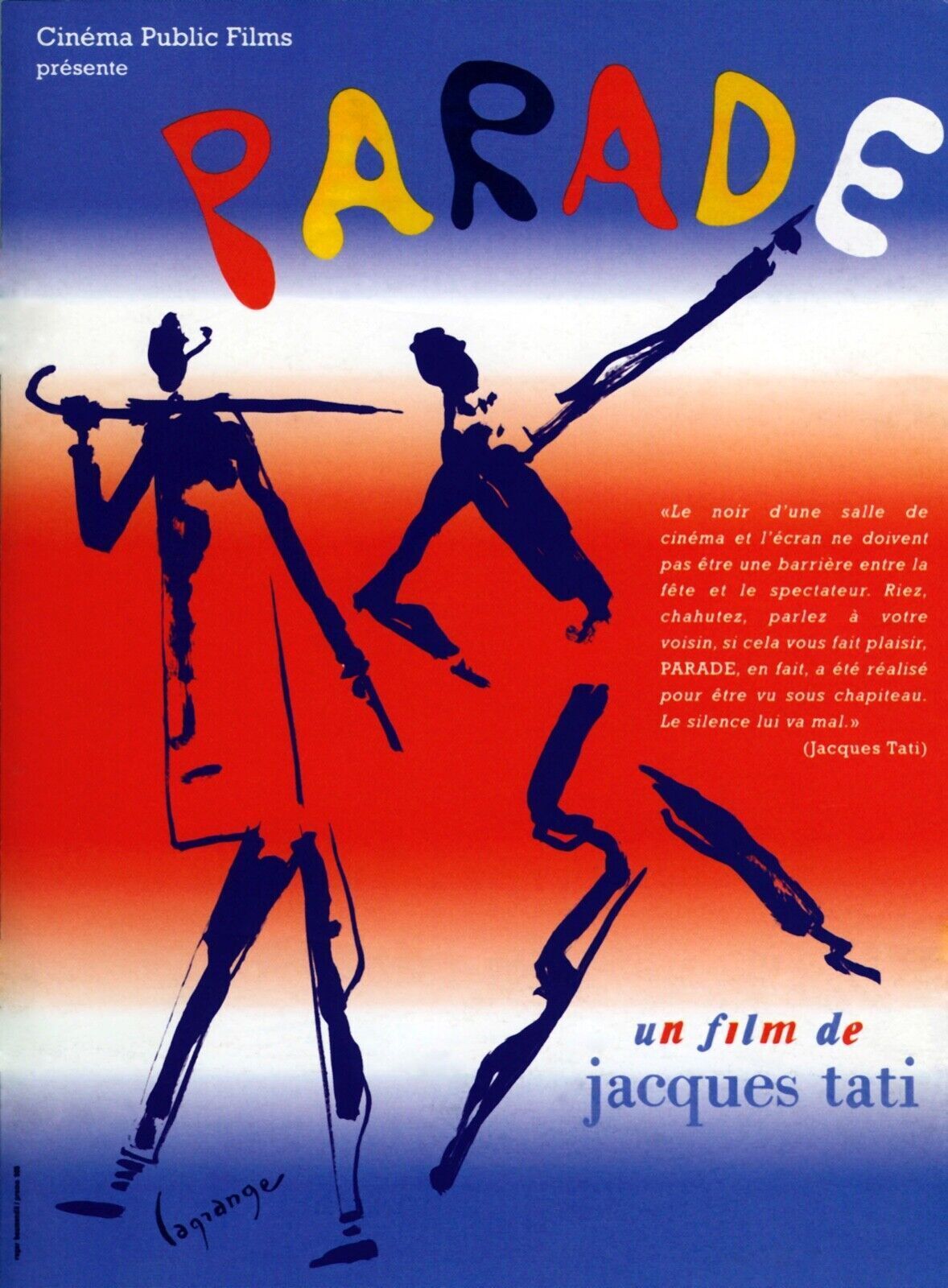 PARADE, JACQUES TATI, Repro Cinema Poster, HQ
