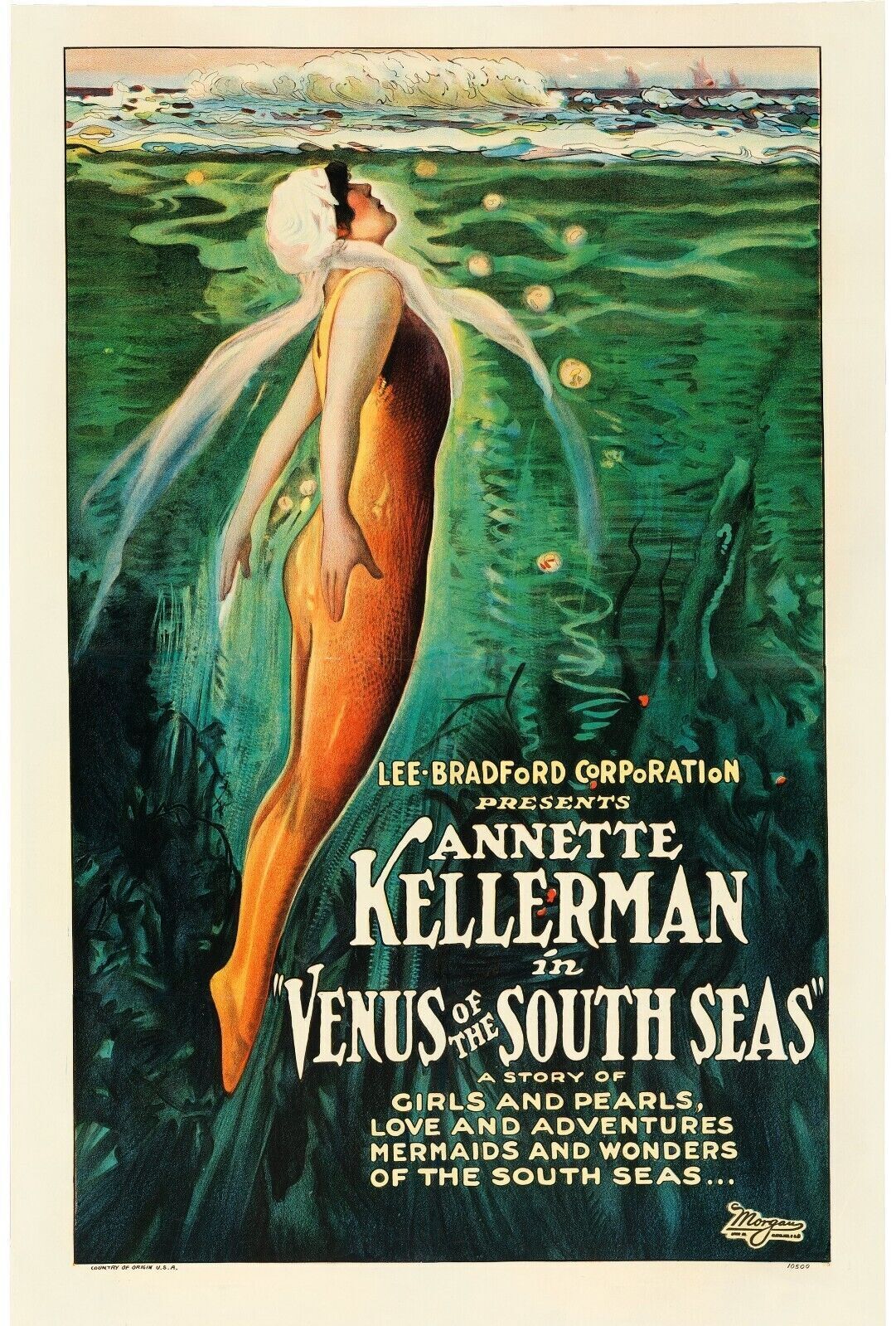 VENUS DE LOS MARES DEL SUR, ANNETTE KELLERMAN, ROLAND PURDIE, reproducción de póster de cine HQ