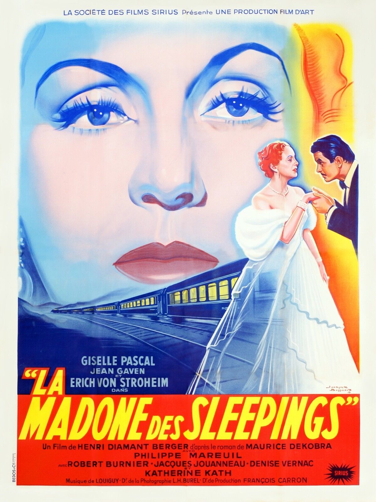 LA MADONE DES SLEEPINGS, GISELE PASCAL, 1955, REPRO AFFICHE CINEMA VINTAGE, HQ