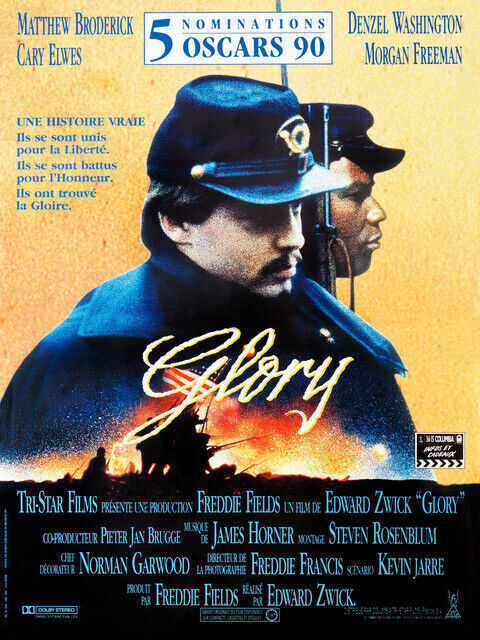 GLORY, DENZEL WASHINGTON, 1989, REPRO MOVIE POSTER, VINTAGE, HQ.
