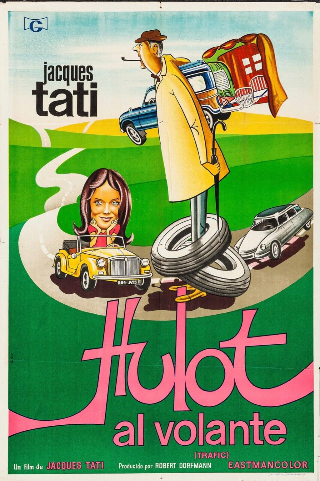 TRAFIC, MR HULOT, JACQUES TATI, 1971, REPRO AFFICHE CINEMA VINTAGE? HQ
