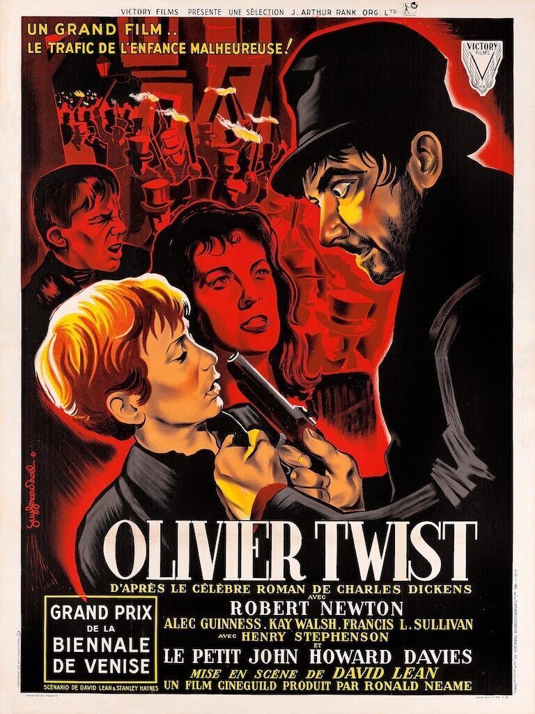 OLIVER TWIST, ROBERT NEWTON, 1948, Repro cinema poster, VINTAGE, HQ
