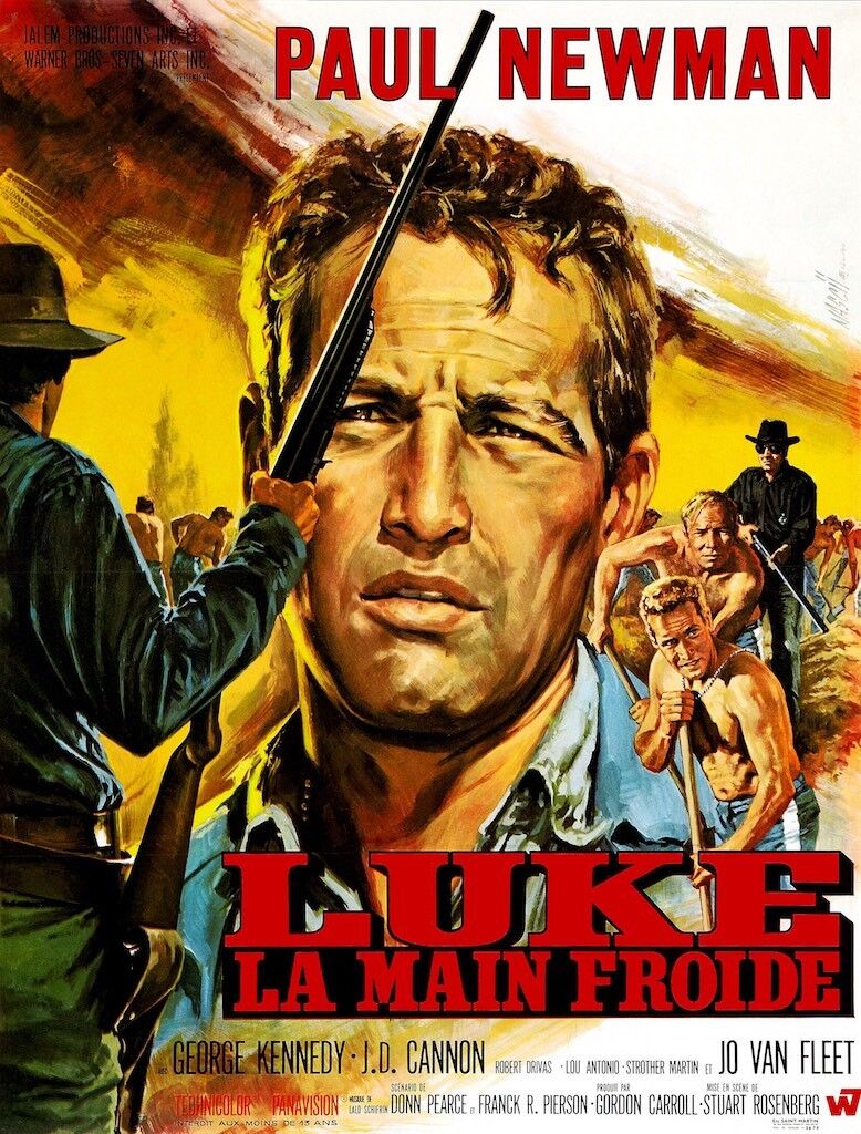 COLD HAND LUKE, PAUL NEWMAN, 1967, cinema poster reproduction, VINTAGE, HQ