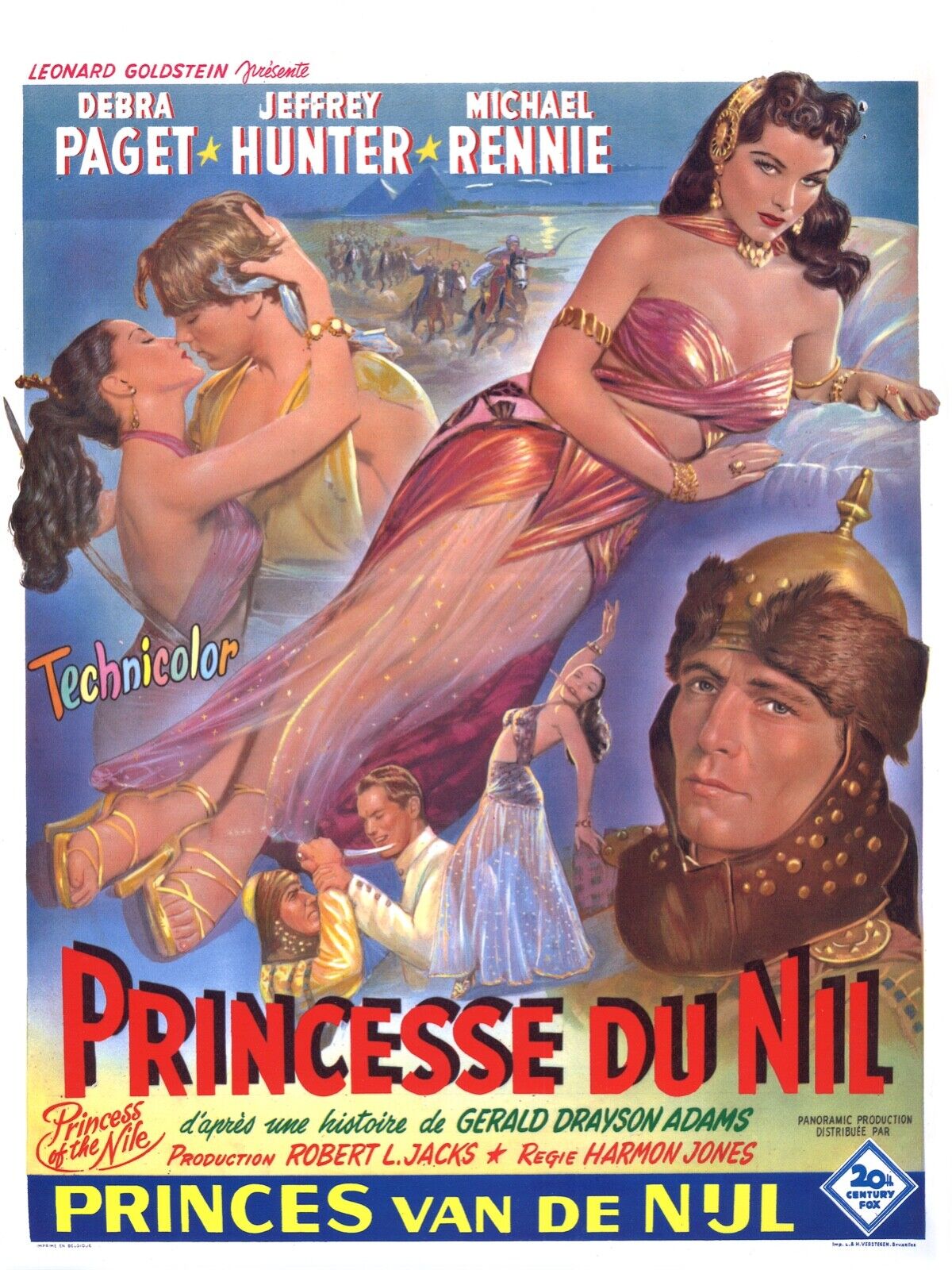 PRINCESSE DU NIL, DEBRA PAGET, 1954, REPRO AFFICHE CINEMA VINTAGE, HQ
