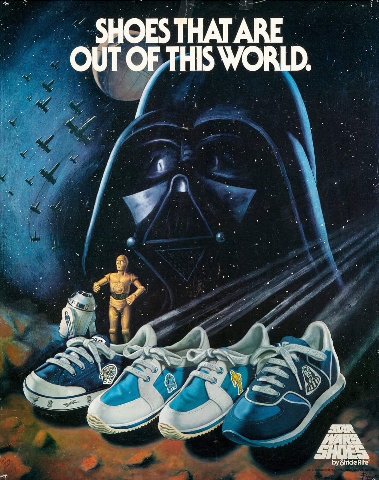 STAR WARS SHOES, CHAUSSURE, REPRO AFFICHE PUBLICITAIRE VINTAGE, HQ