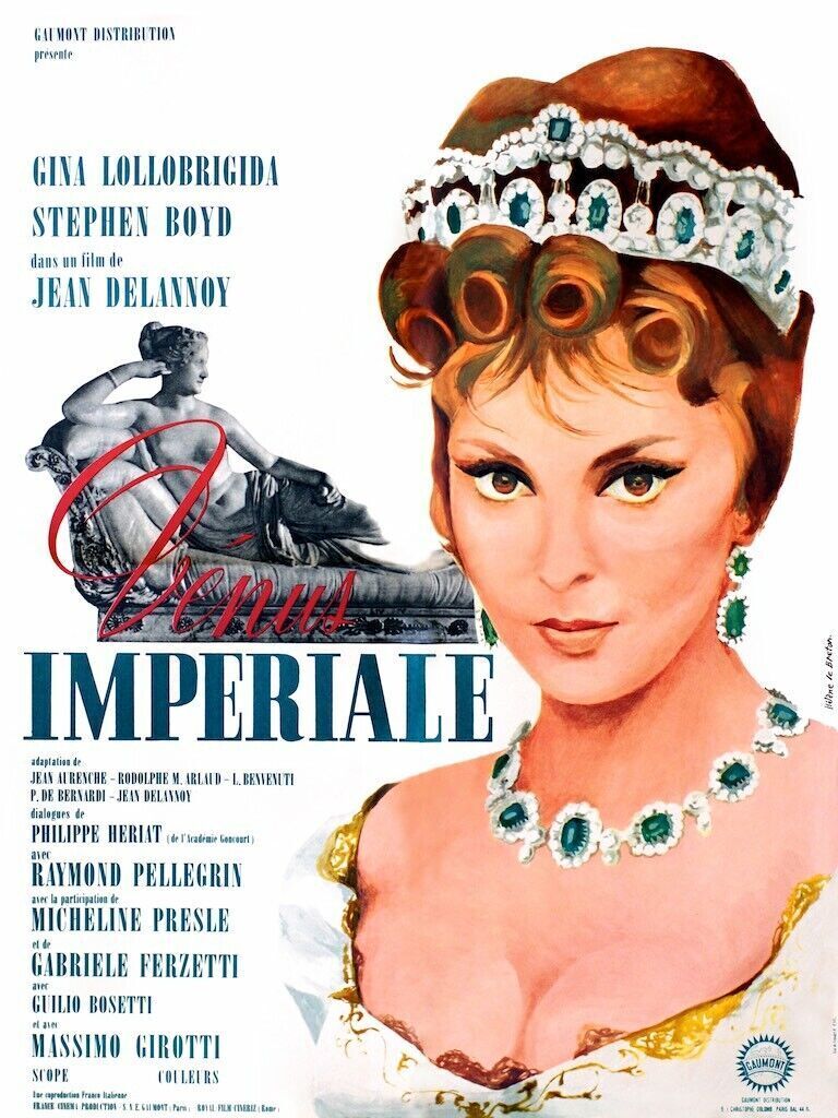 VENUS IMPERIALE,GINA LOLLOBRIGIDA, STEPHEN BOYD, 1962, REPRO AFFICHE CINÉMA HQ