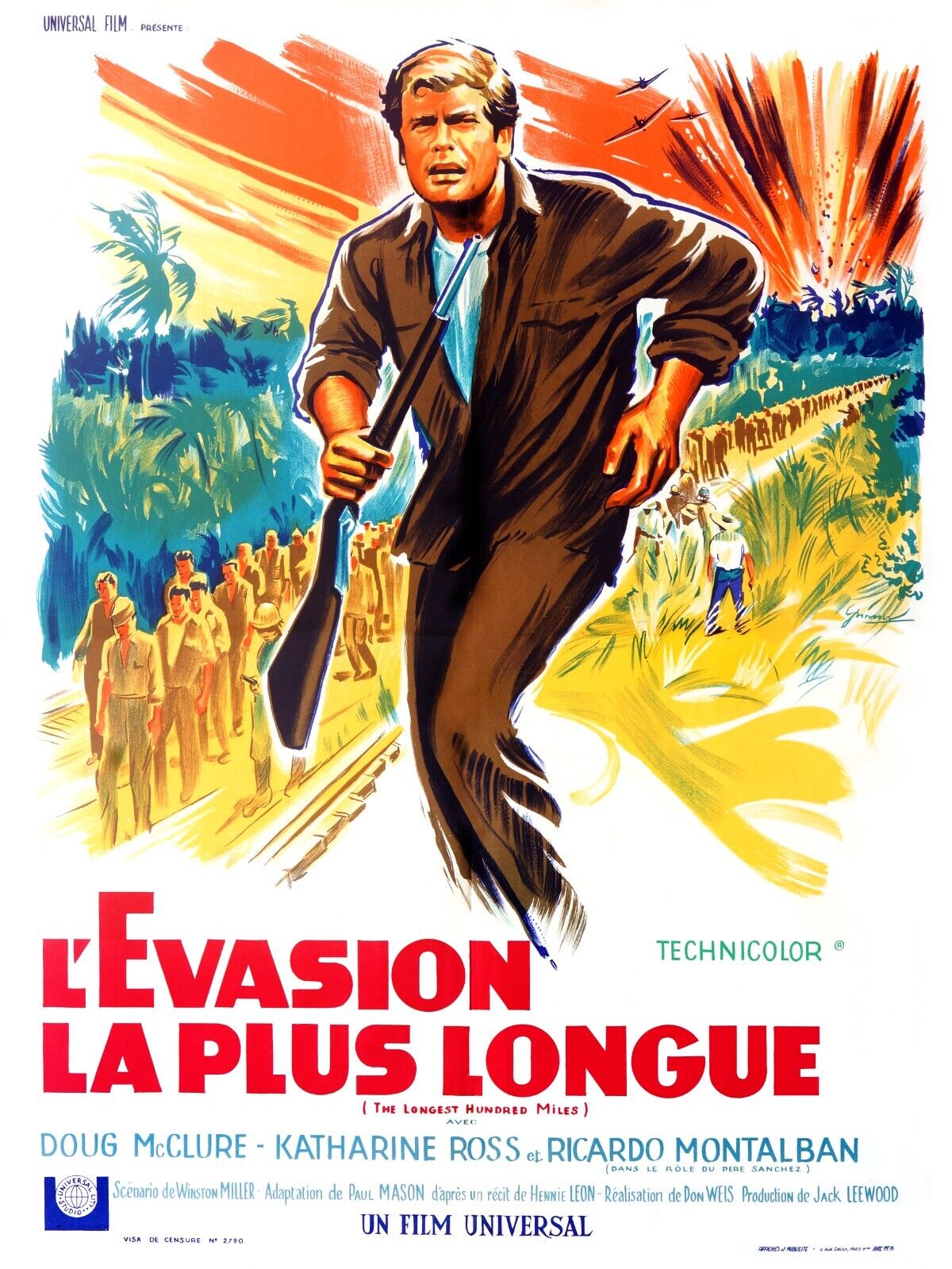 L’ÉVASION LA PLUS LONGUE – D. McCLURE, REPRO AFFICHE CINÉMA VINTAGE, HQ |