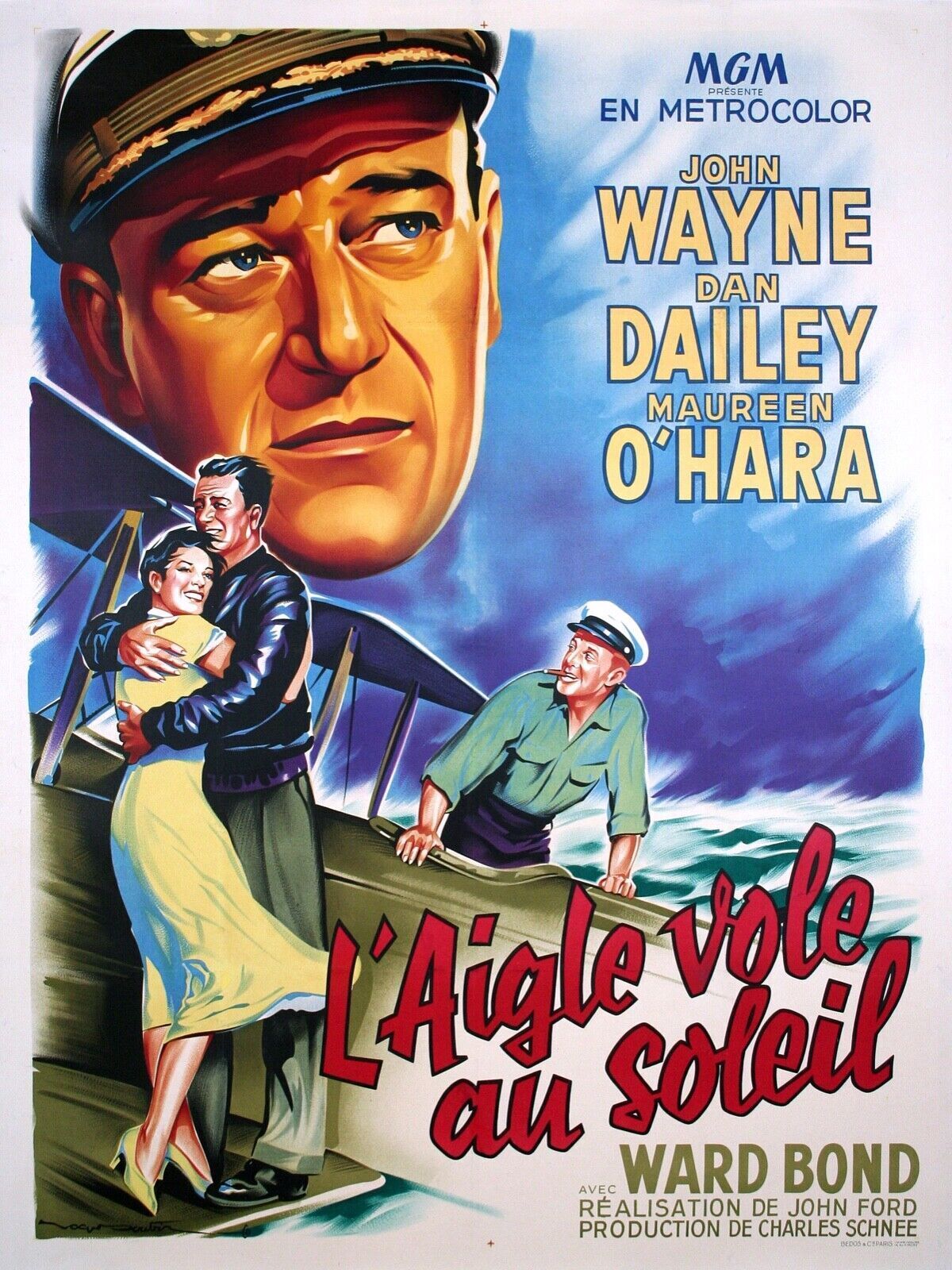 EL ÁGUILA VOLANDO BAJO EL SOL, JOHN WAYNE, DAN DAILEY, REPRODUCCIÓN DE CARTEL