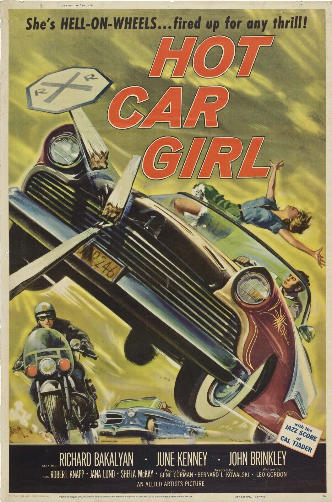 CHICA DE COCHE CALIENTE, JUNNE KENNEY, REPRODUCCIÓN DE CARTEL DE CINE VINTAGE DE ALTA CALIDAD