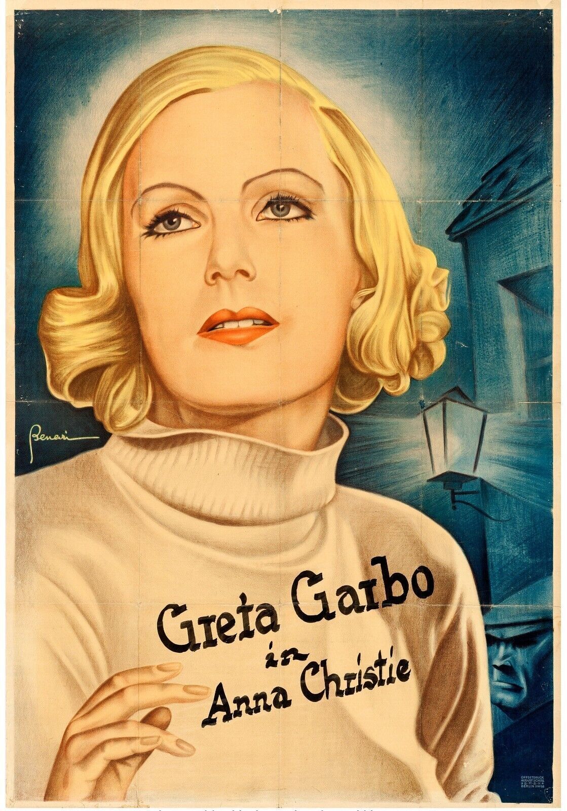ANNA CHRISTIE, GRETA GARBO, 1930, REPRODUCCIÓN DE CARTEL DE PELÍCULA, VINTAGE, ALTA CALIDAD